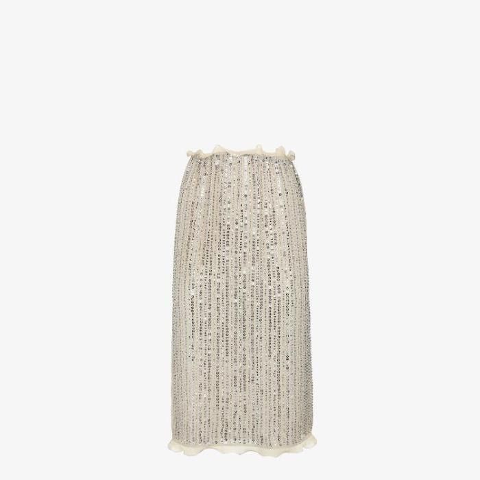 o1s1wg111224 Midi Skirt in Light Beige