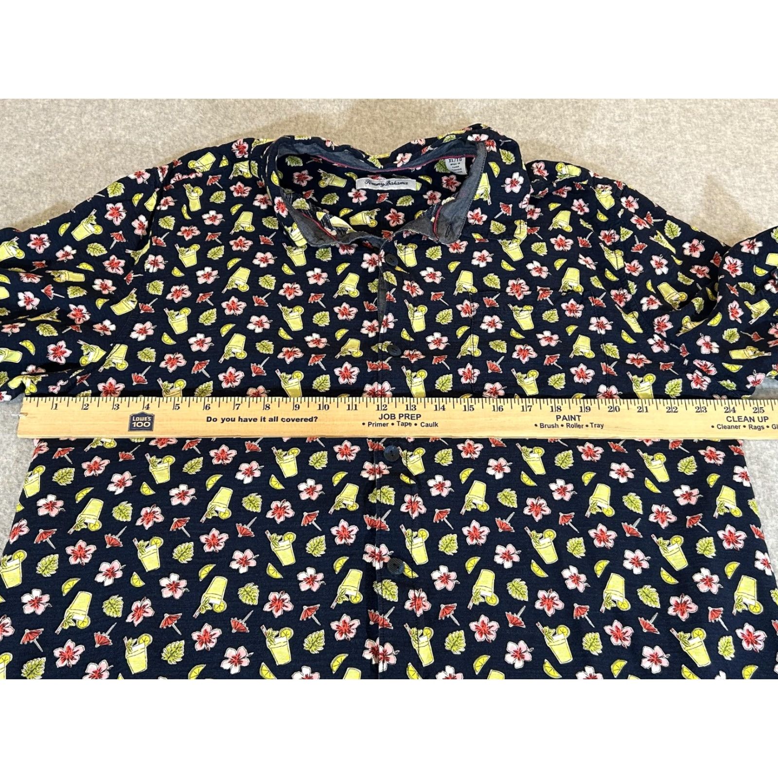 Tommy Bahama VINTAGE Tommy Bahama Shirt Mens XL Blue Hawaiian Cocktail Aloha Print Rayon Camp Button Up Short Sleeve Collared Size US XL / EU 56 / 4 - 3 Thumbnail