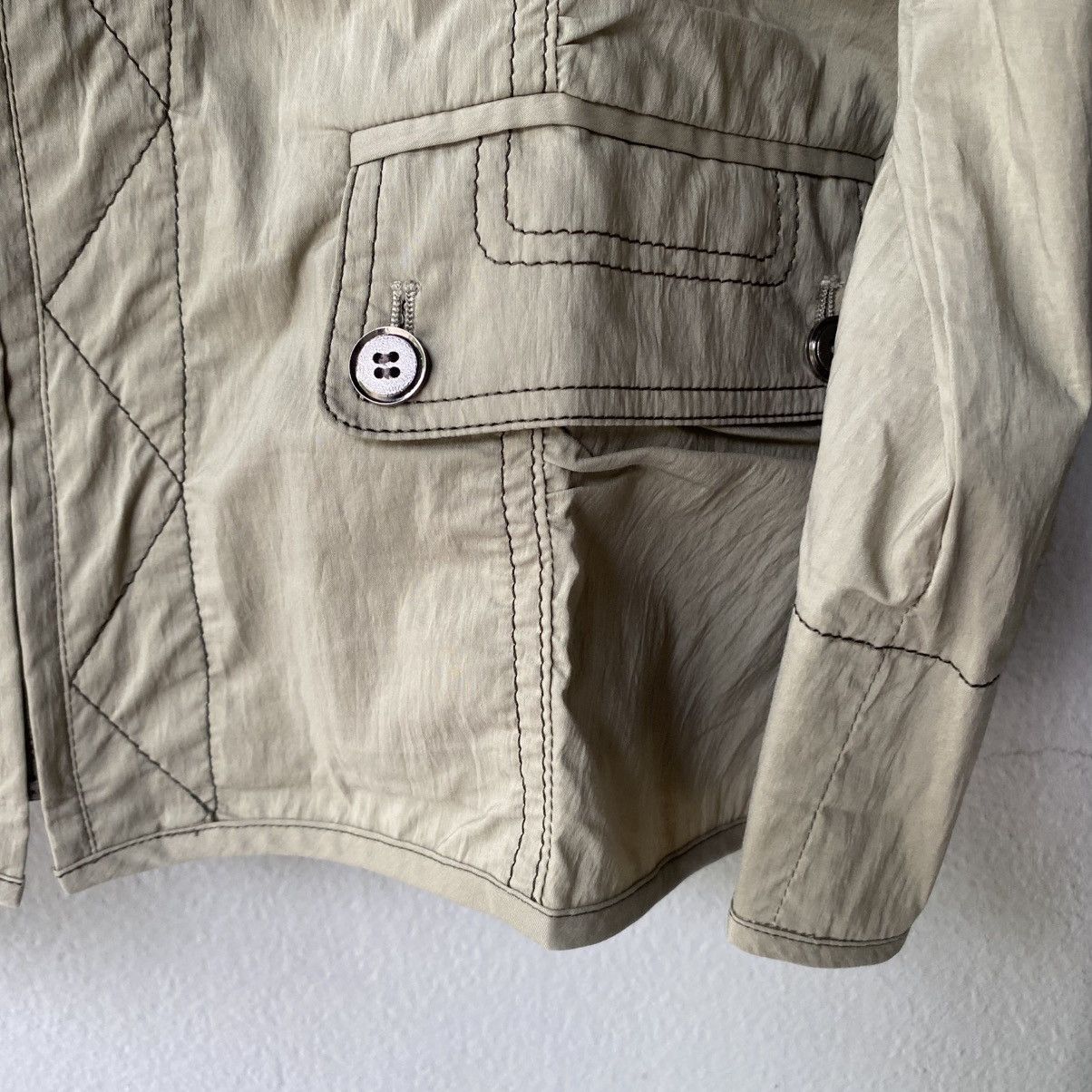 Kansai Yamamoto KANSAI BIS Beige Zip Jacket with Pocket Detail Size M / US 6-8 / IT 42-44 - 4 Thumbnail