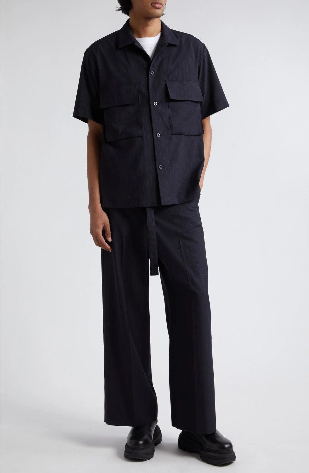 Sacai SACAI CHALK STRIPE SHIRT Size US L / EU 52-54 / 3 - 16 Thumbnail