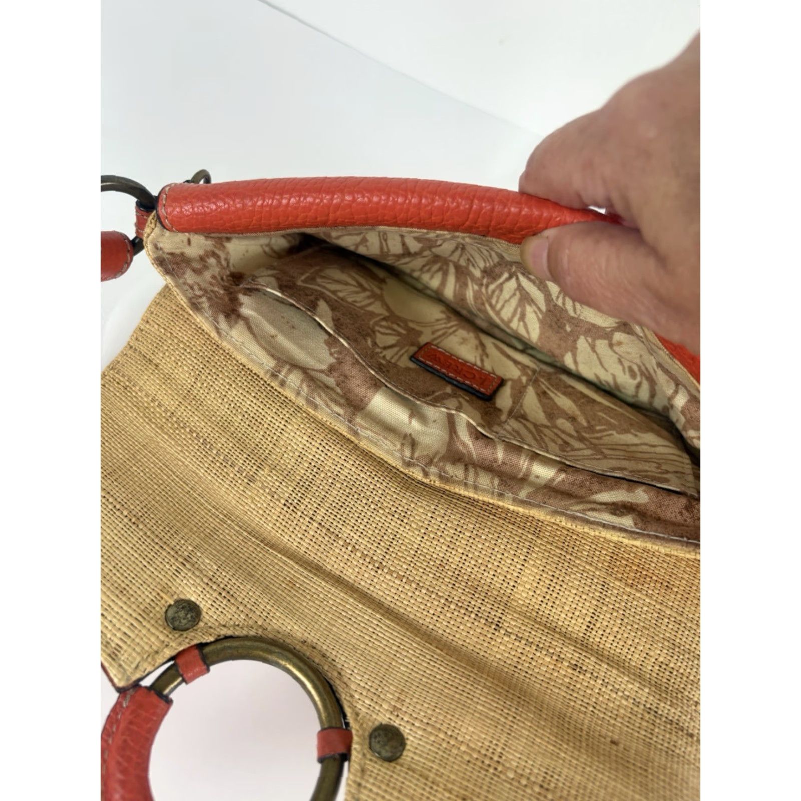 J.Crew J.CREW Coral Straw Leather Shoulder Bag Small Womens Bohemian Size ONE SIZE - 5 Thumbnail