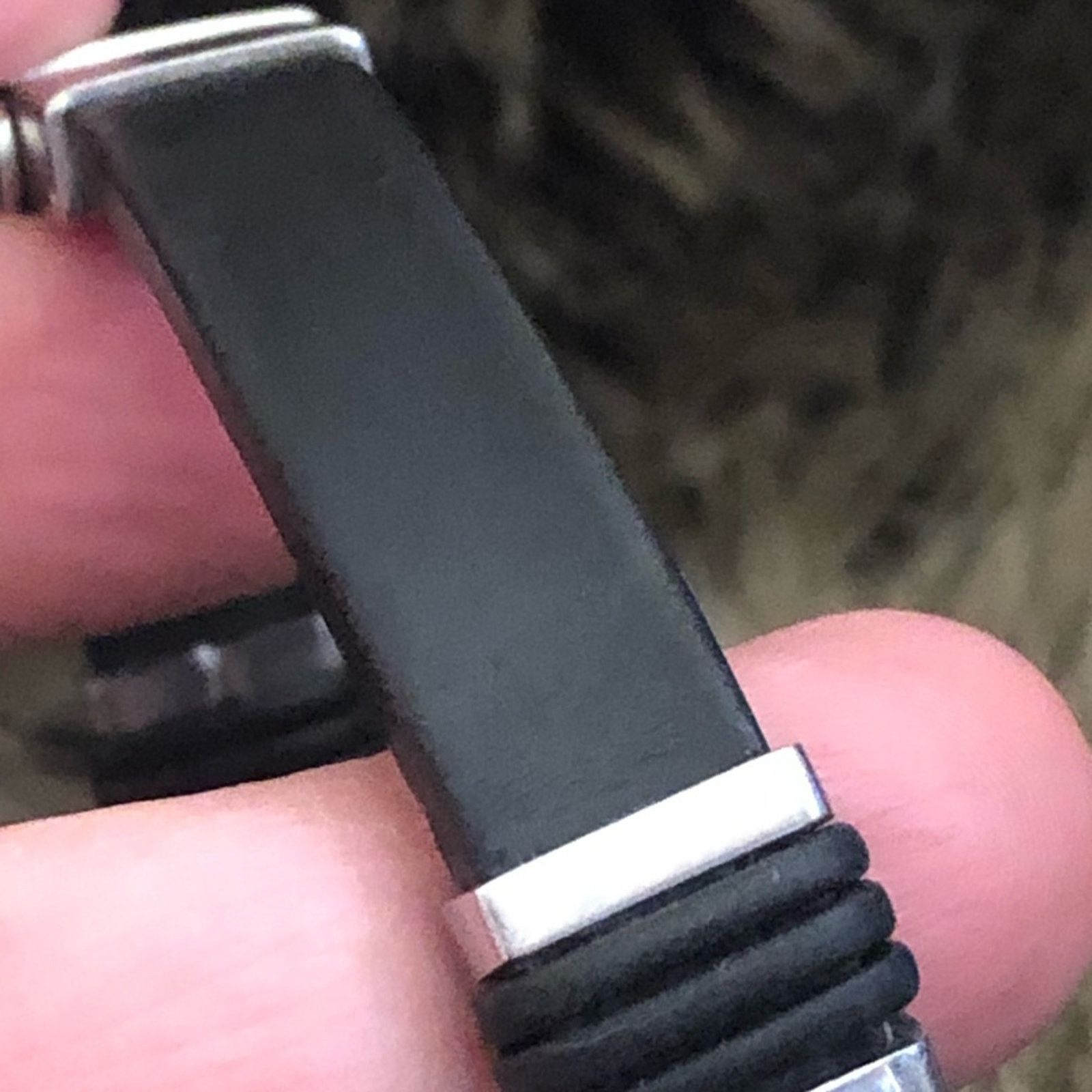 Jewelry Unisex inlaid stone stainless steel silicone band Size ONE SIZE - 11 Thumbnail