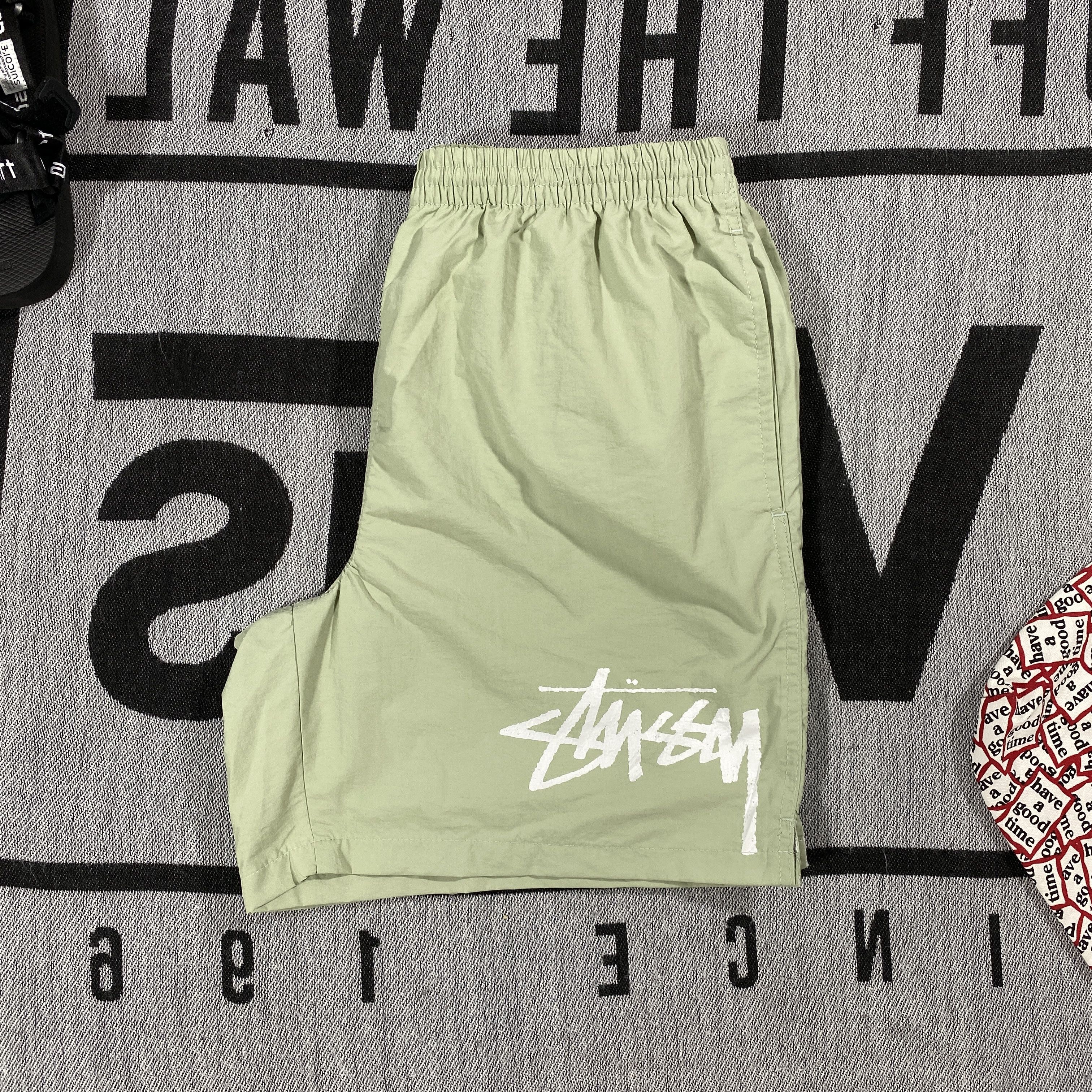image of Stussy Big Logo Shorts Size 32 in Sage, Men's