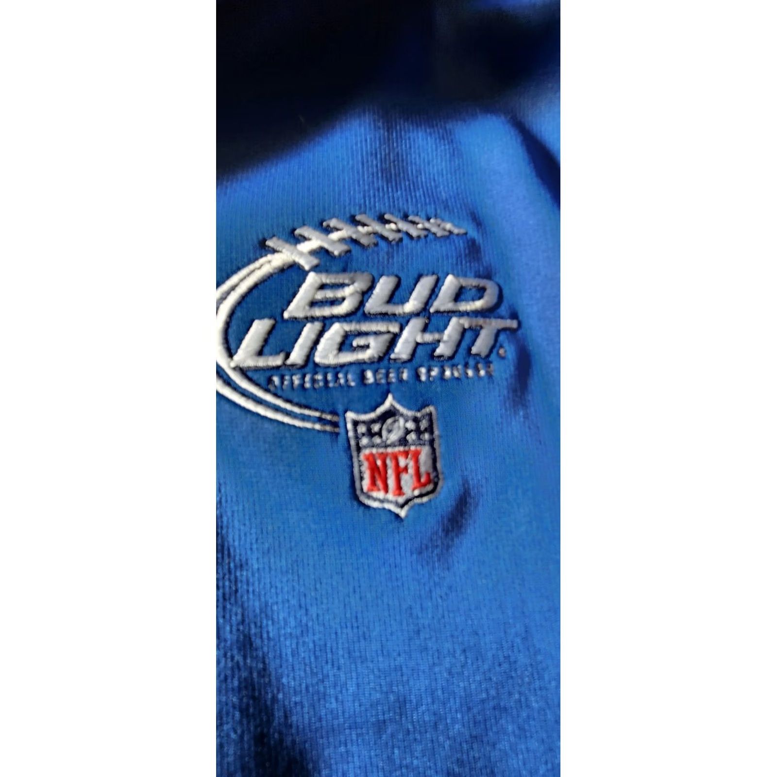 NFL VINTAGE? No - Official NFL Bud Light Logo Round? Logo 1/4 Zip Performance Pullover XL Royal Blue Men's Sweatshirt Sports Tek Shirt? Size US XL / EU 56 / 4 - 3 Thumbnail