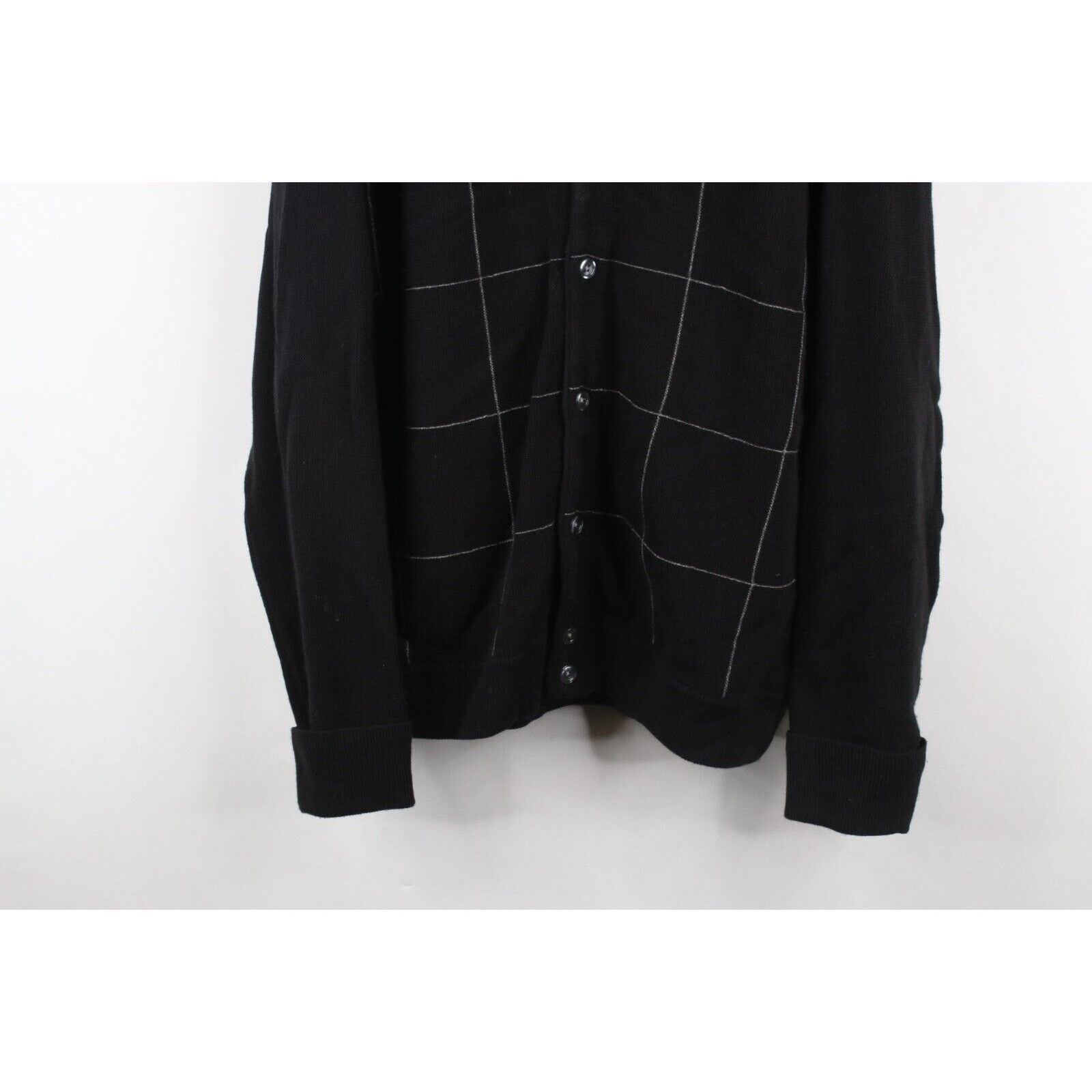 Vintage Vintage 90s Streetwear Checkered Knit Cardigan Sweater Size US L / EU 52-54 / 3 - 3 Thumbnail