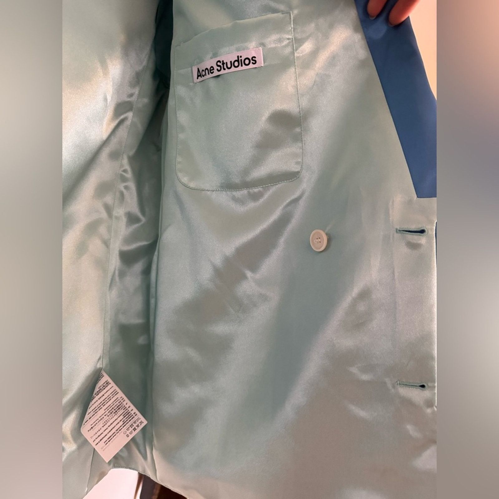 Acne Studios Acne Studios Satin Suit in Azure Blue NWT Size 38R - 5 Thumbnail