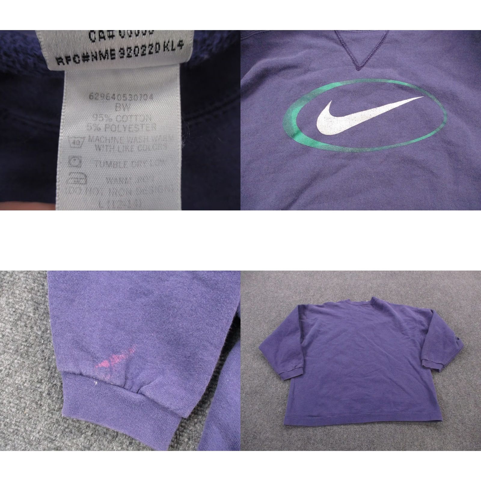 Nike Nike Sweatshirt Womens L Purple Swoosh Logo Pullover Vintage 90s Knit Crew Neck Cotton Polyester USA Made Athletic Regular Reviews-Ready Boys? Size L / US 10 / IT 46 - 8 Thumbnail
