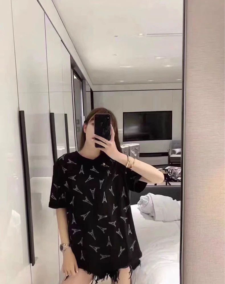 Balenciaga Balenciaga Round neck black cotton short sleeve tee with r Size S / US 4 / IT 40 - 9 Thumbnail