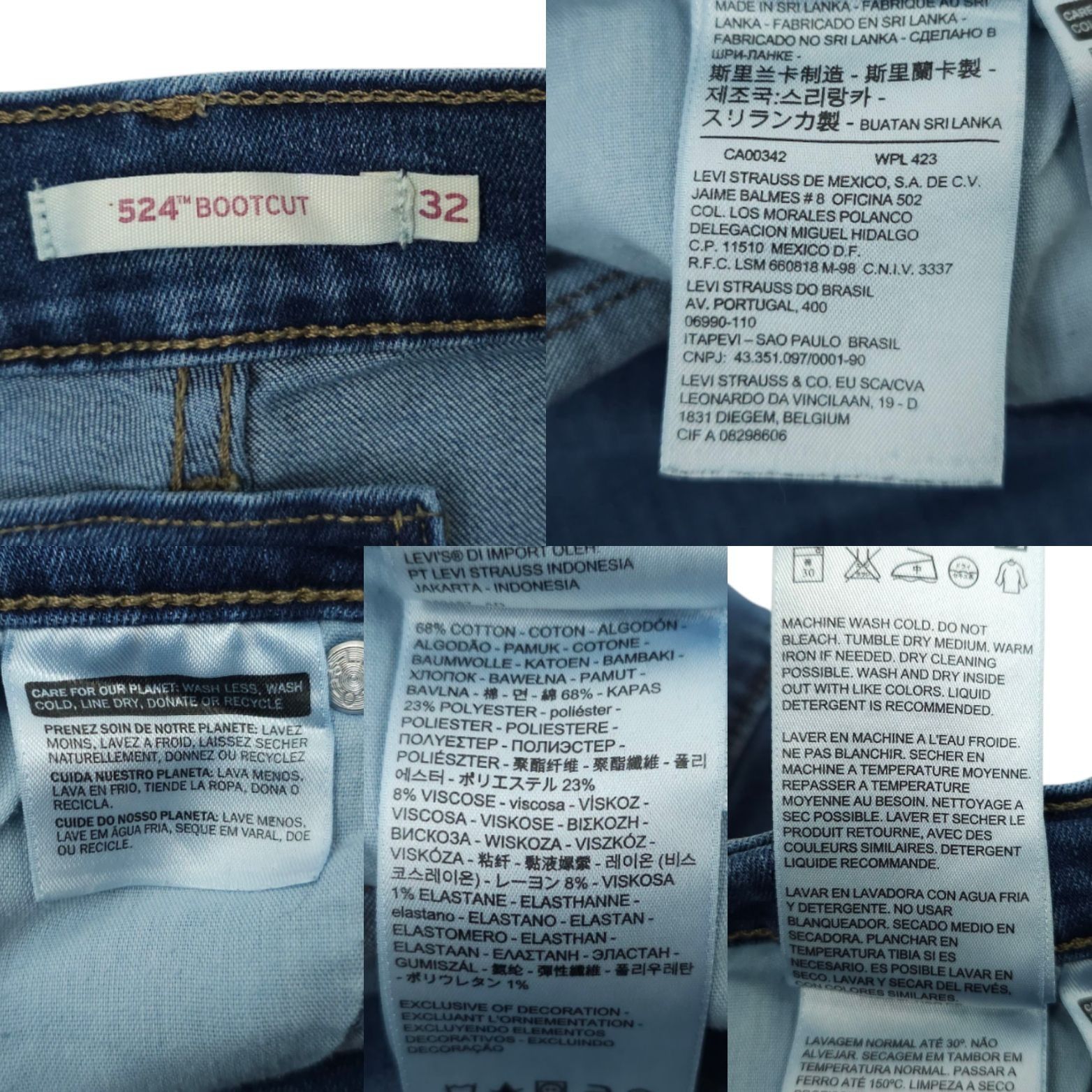 Levi's Levis 524 Bootcut Jeans Womens 32 Mid Rise Medium Wash Whisk Size 24" / US 00 / IT 34 - 8 Thumbnail