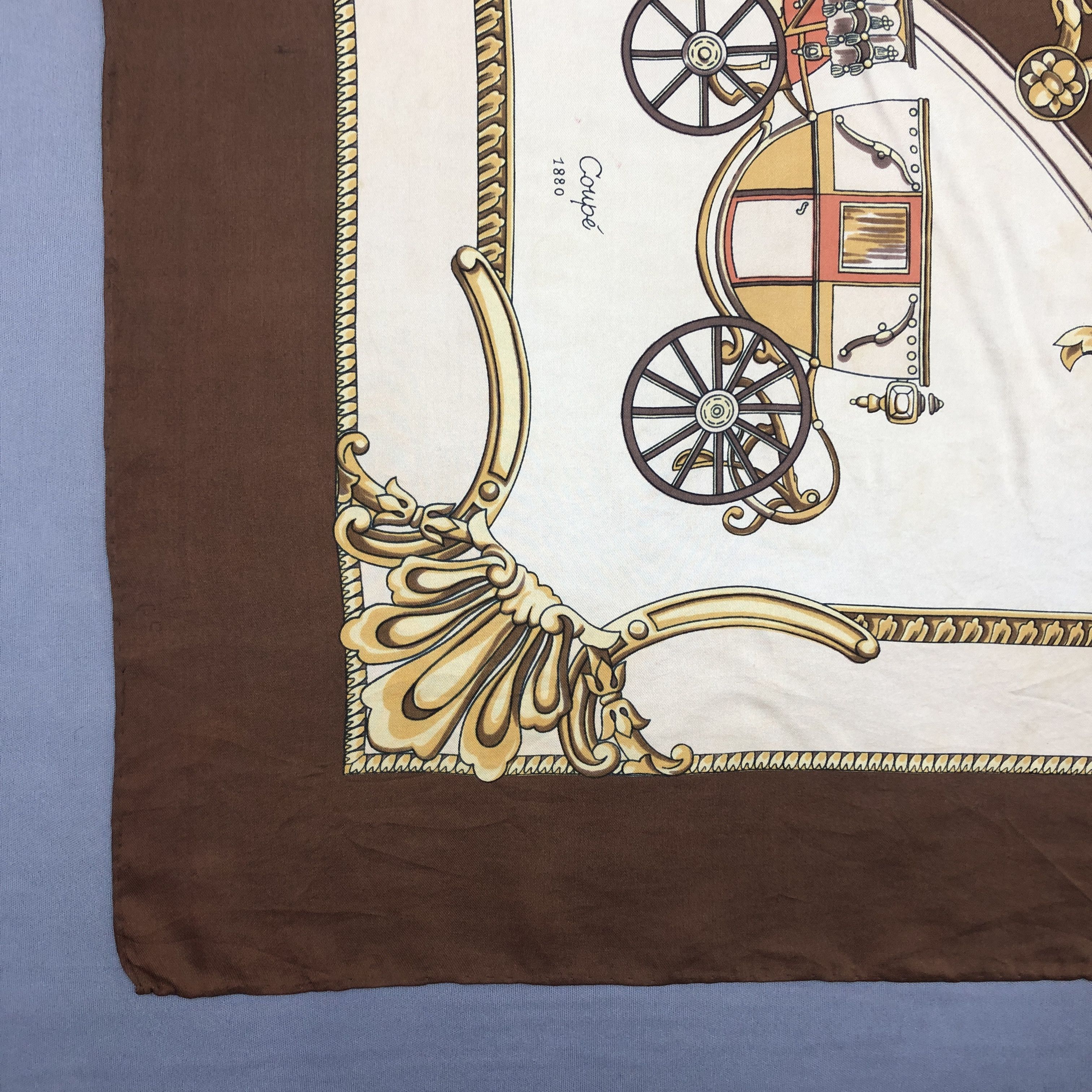 Other × Vintage Vintage 80s Carriage SILK Scarf Twill Stole Wraps Scarves Size ONE SIZE - 5 Thumbnail