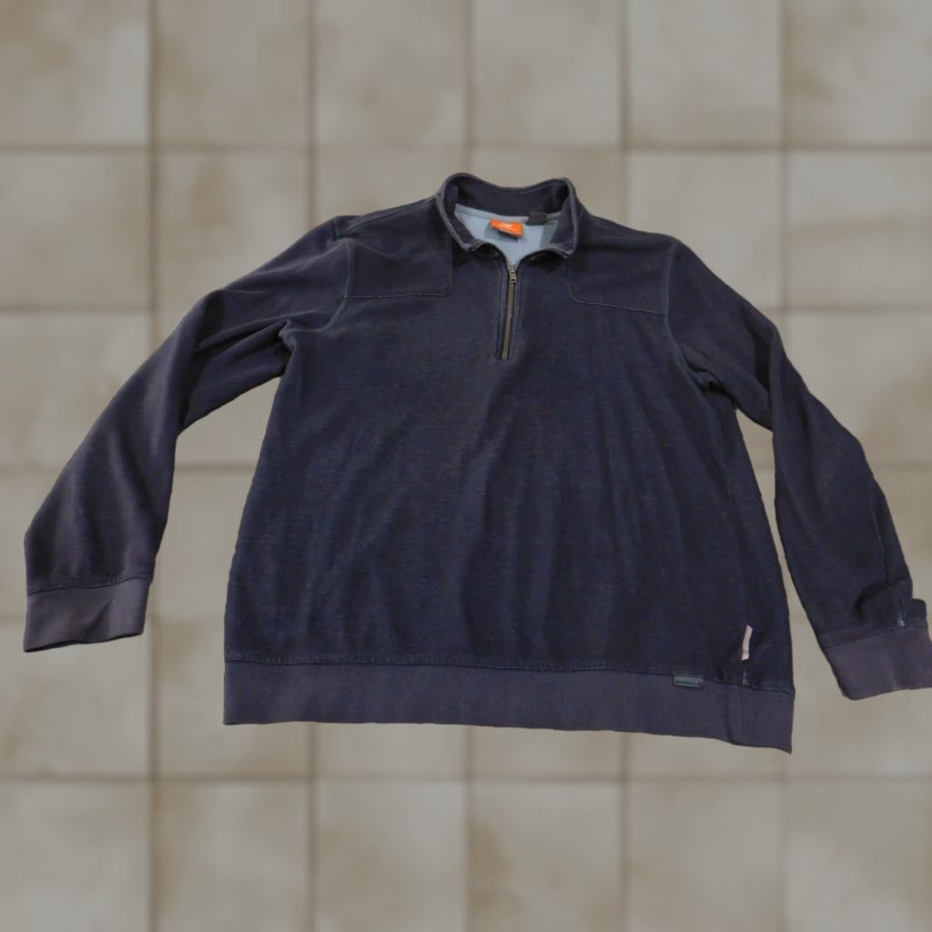 Merrell Merrell Sweater Mens Large Blue Pullover Outdoors 1/4 Zip Stretch SelectWick Classic Knit Mock Neck Pullover Logo Size US L / EU 52-54 / 3 - 1 Thumbnail