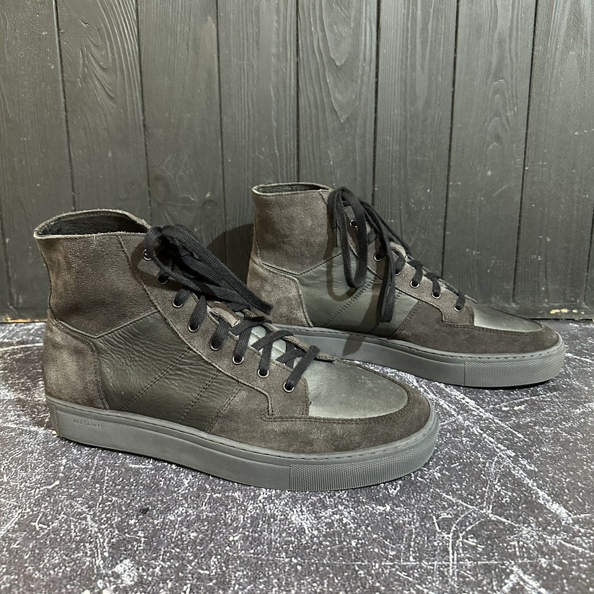Allsaints ALL SAINTS - Men’s Leather Hi-Top Sneakers Size 44 Size US 10 / EU 43 - 4 Thumbnail