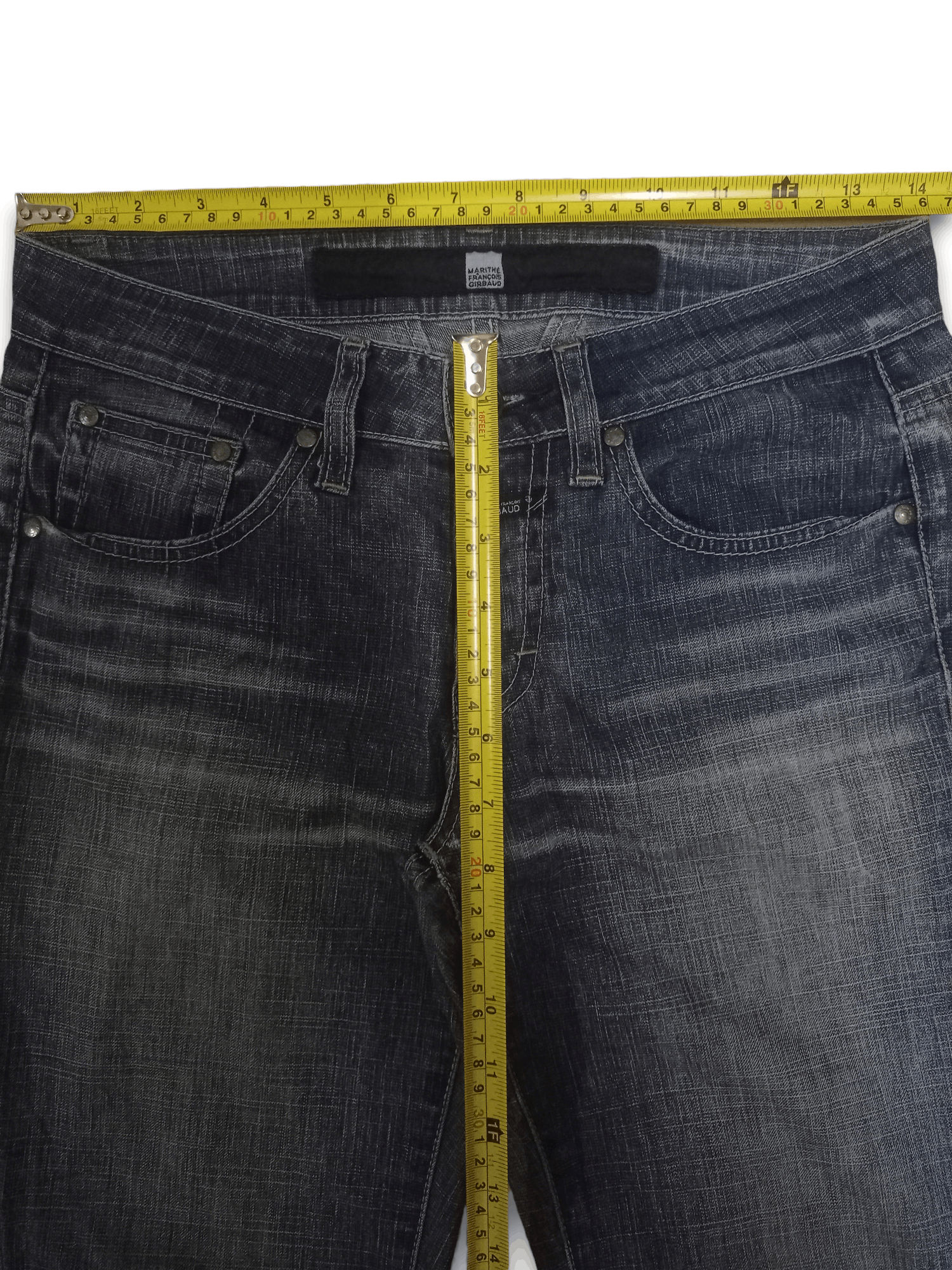 Designer × Marithe + Francois Girbaud Vintage MFG Blue Wash Classic Style Flare Jeans Size US 28 / EU 44 - 8 Thumbnail