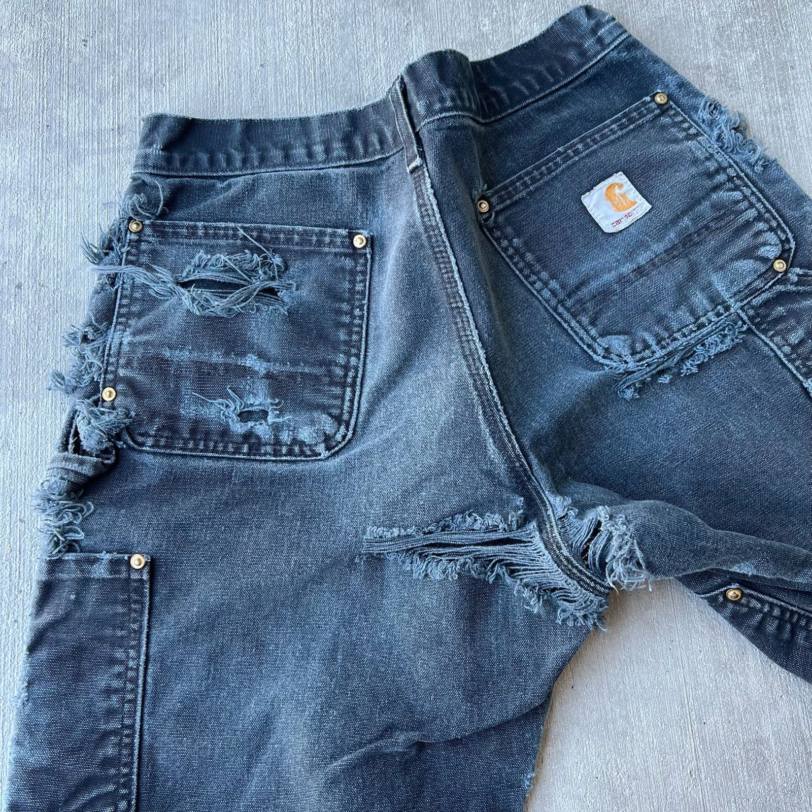 Carhartt × Vintage Carhartt black faded double knee work wear carpenter pants Size US 29 - 5 Thumbnail