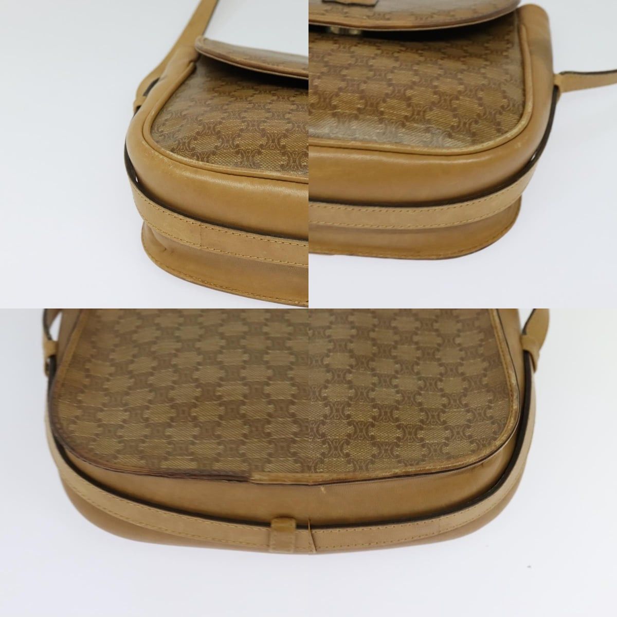 Celine CELINE Macadam Canvas Shoulder Bag Beige Gold Size ONE SIZE - 10 Thumbnail