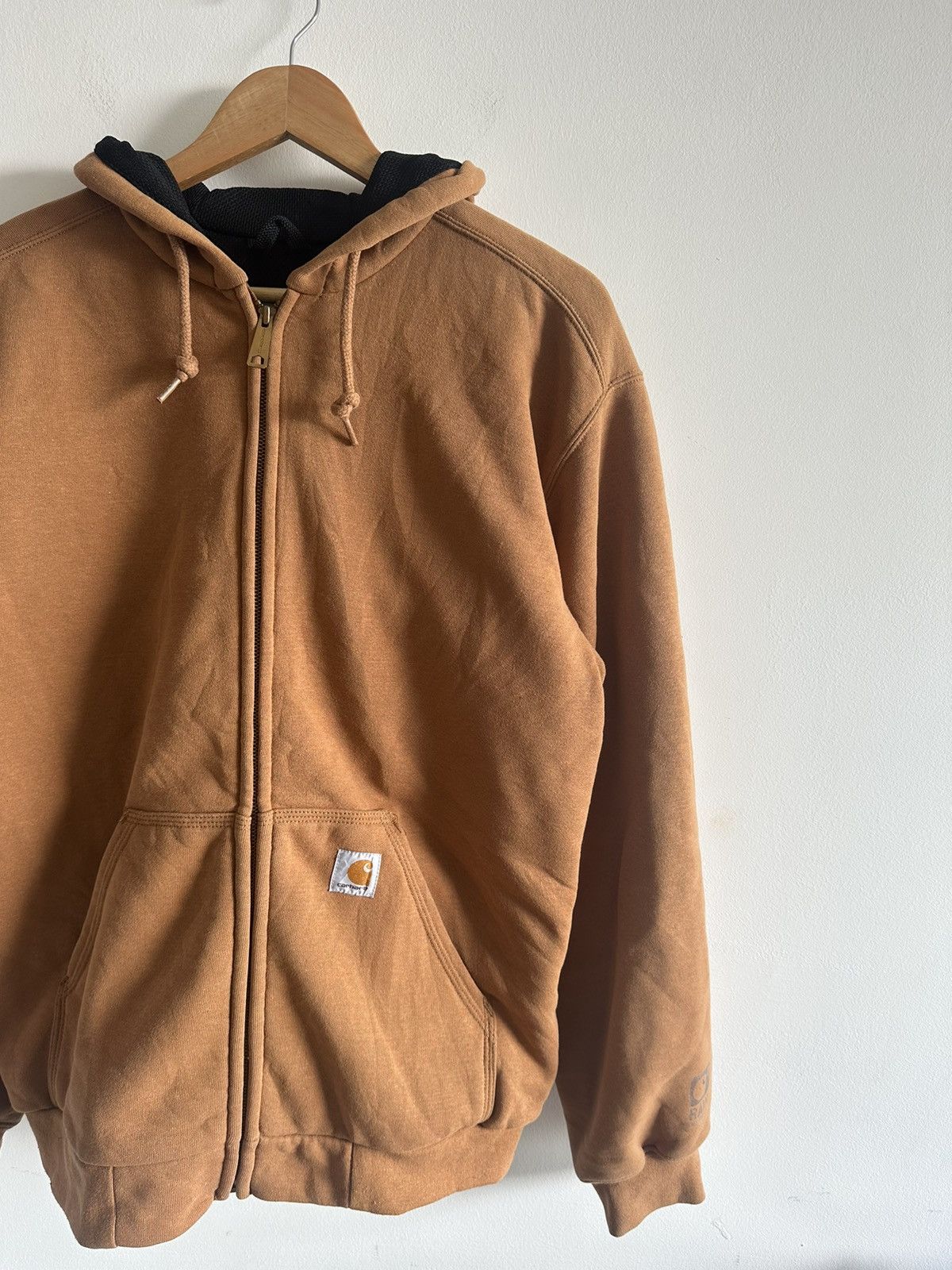 image of Carhartt Rain Defender Pullover Zip Hoodie in Brown, Men's (Size Small)