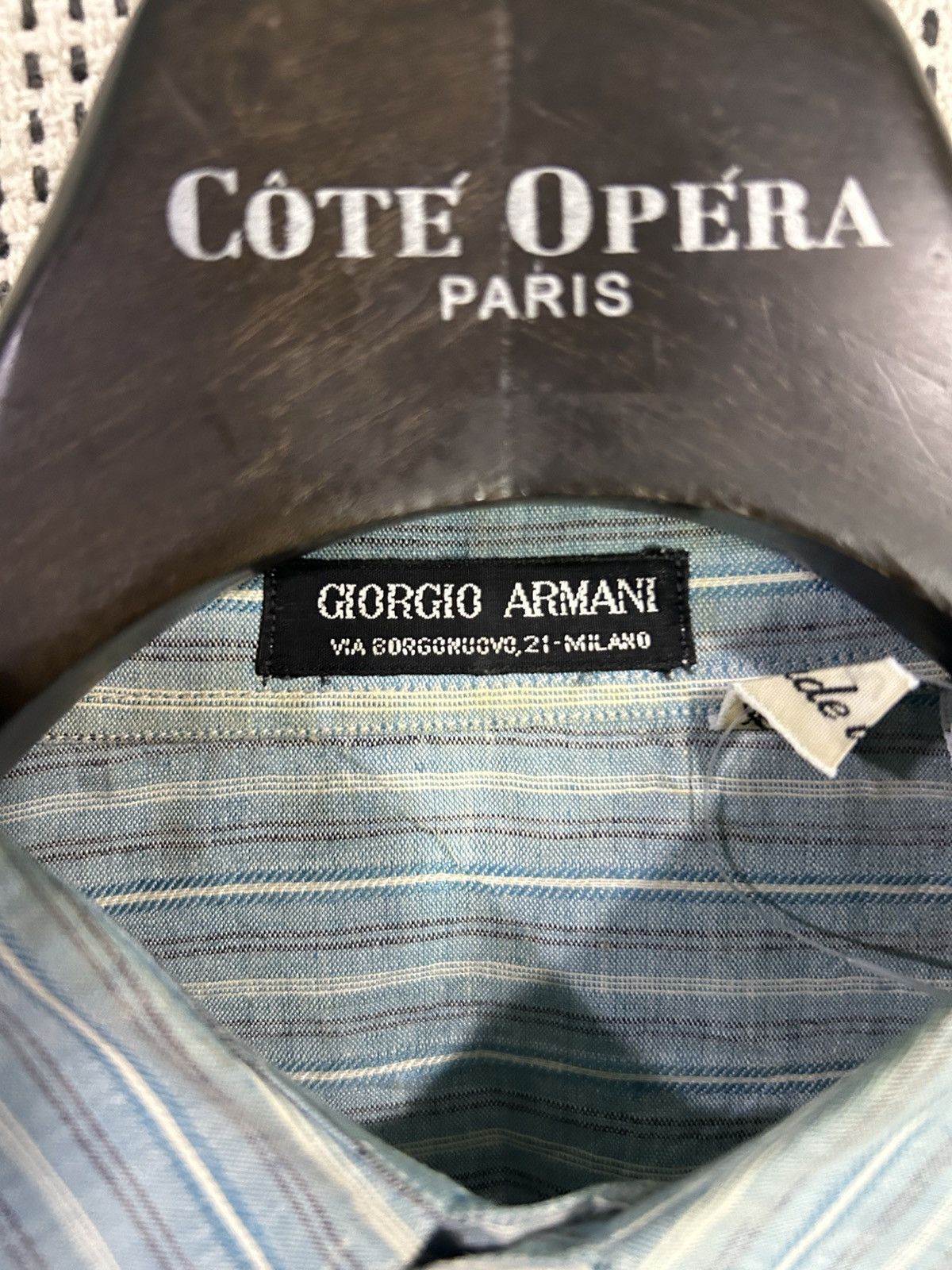 Giorgio Armani Vintage 80s giorgio armani black label shirt striped linen Size US XL / EU 56 / 4 - 5 Thumbnail