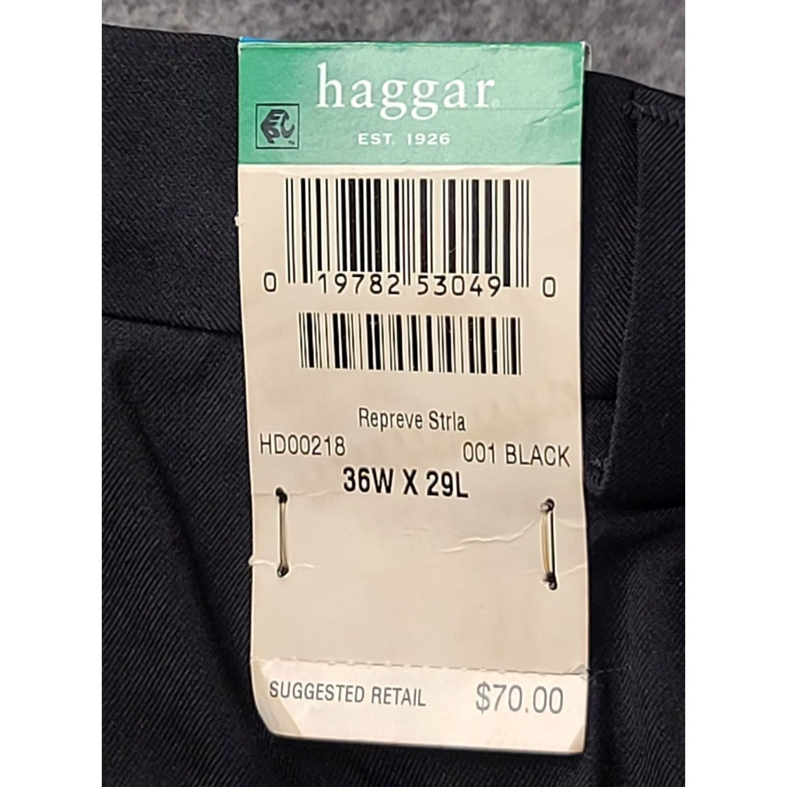Haggar Haggar Smart Fiber Dress Pant Mens 36x29 Classic Fit Straight Leg Repreve Casual Dress Pants Men Black 36 29 Slim Size US 36 / EU 52 - 3 Thumbnail