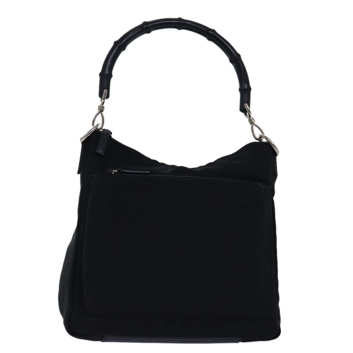 Gucci Bamboo Shoulder Bag Nylon Black, Women's