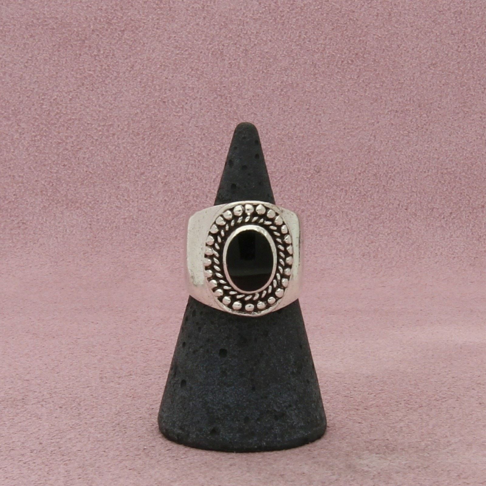 Sterling Silver sterling silver braided onyx cigar band ring size 5.75 Size ONE SIZE - 3 Thumbnail