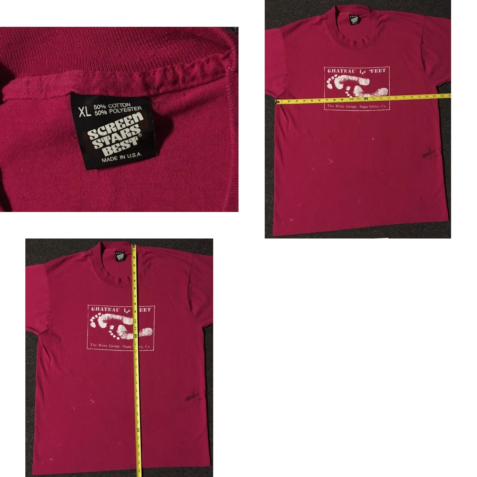 Vintage VINTAGE 90s Chateau Le Feet Wine Faded Shirt L Napa Alcohol Funny Beer Bar Grunge Shirt Men Pink Size US L / EU 52-54 / 3 - 10 Thumbnail