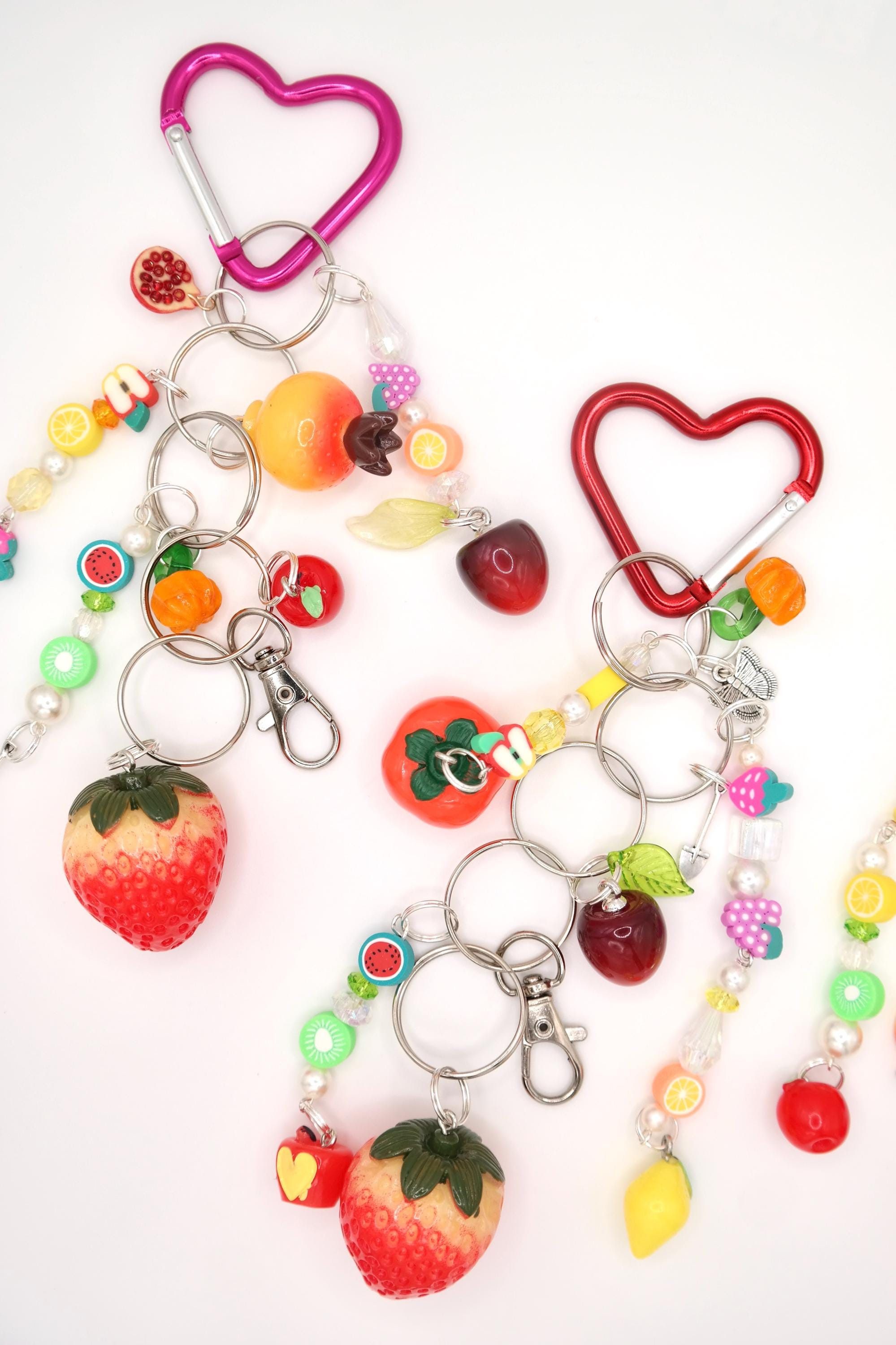 Handmade The Fruits Heart Carabiner Keychains Size ONE SIZE - 10 Thumbnail