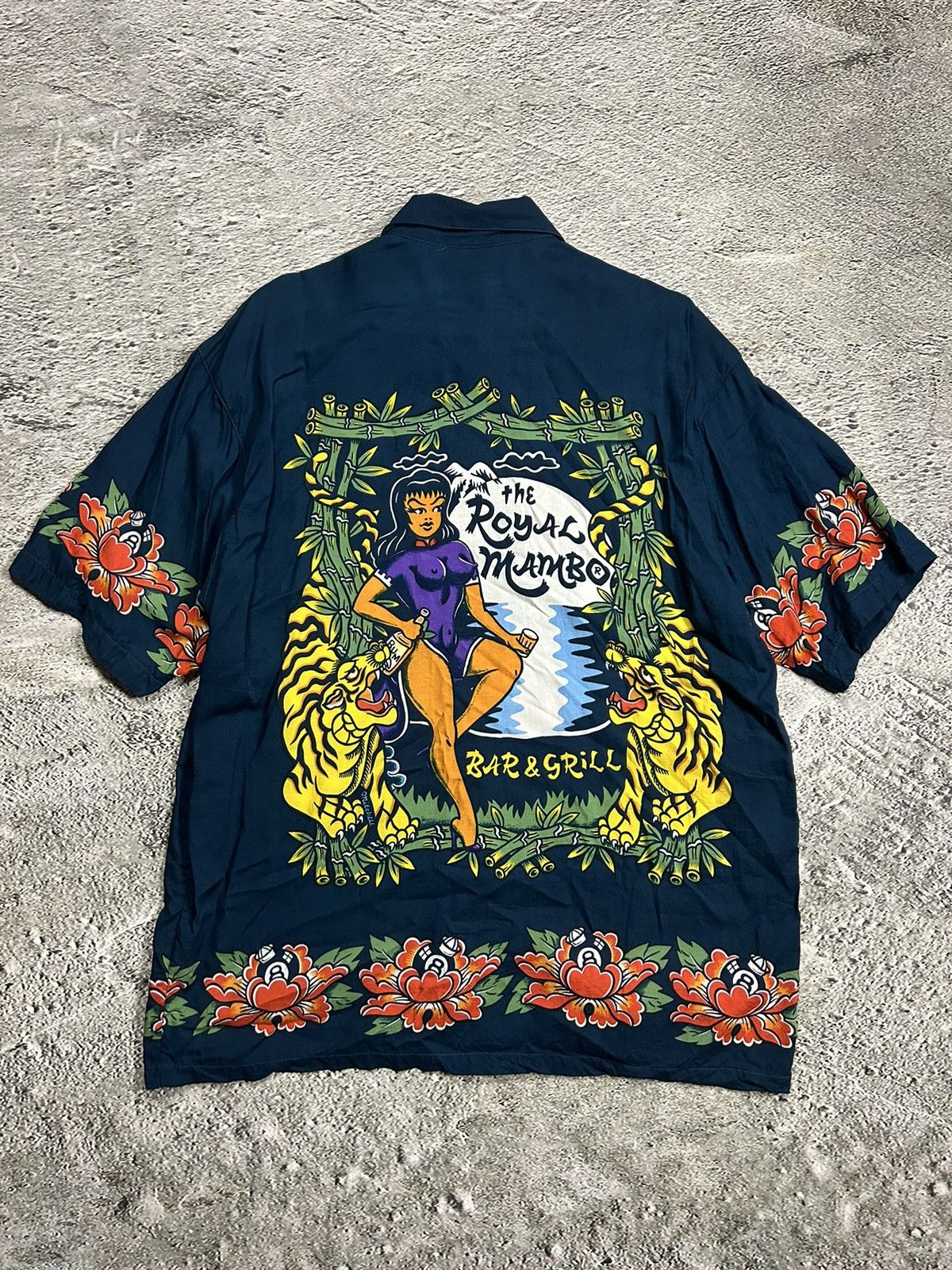 Mambo × Vintage Rare Vintage Mambo Loud Hawaiian Shirt navy blue Size US XL / EU 56 / 4 - 5 Thumbnail