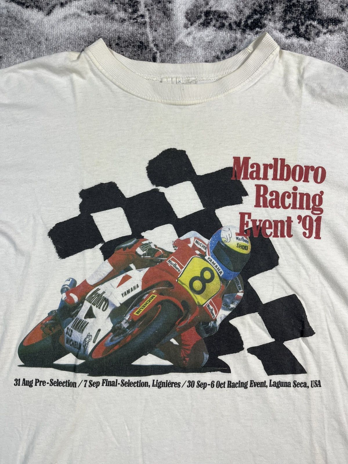 Marlboro Vintage Marlboro Racing Tee 1991 Moto Graphic White L Size US L / EU 52-54 / 3 - 4 Thumbnail