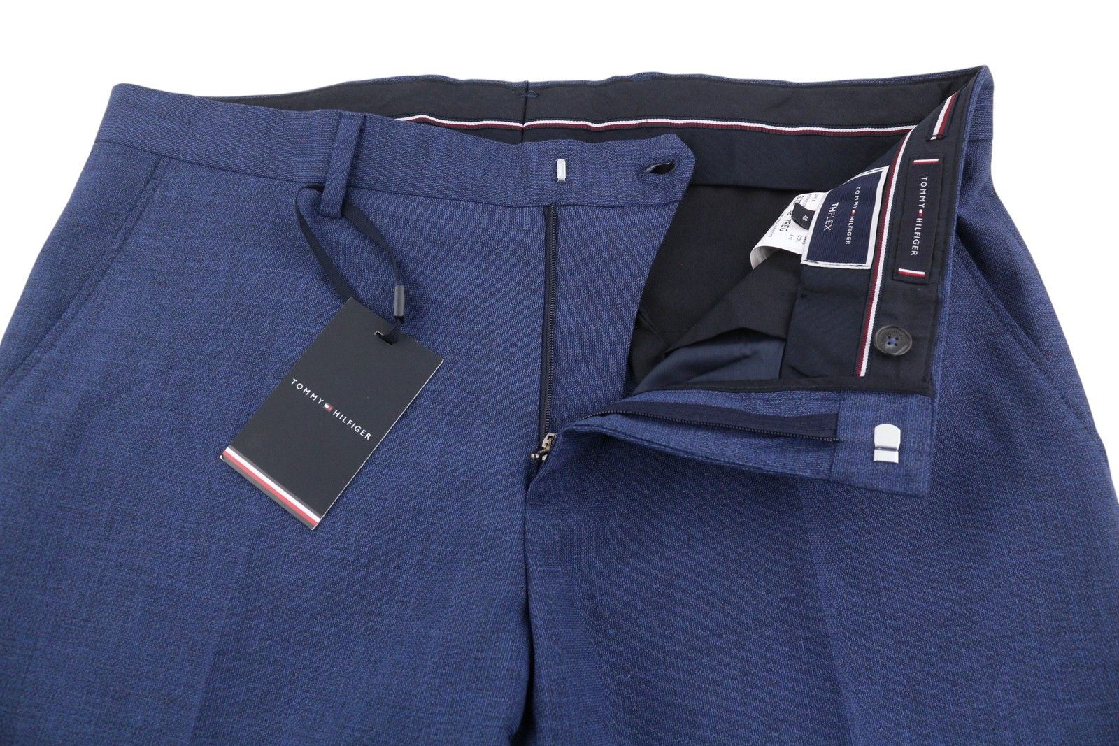 Tommy Hilfiger THFLEX MICRO STRUCTURE EU48 Blue Wool Blend 87473 Size US 32 / EU 48 - 4 Thumbnail