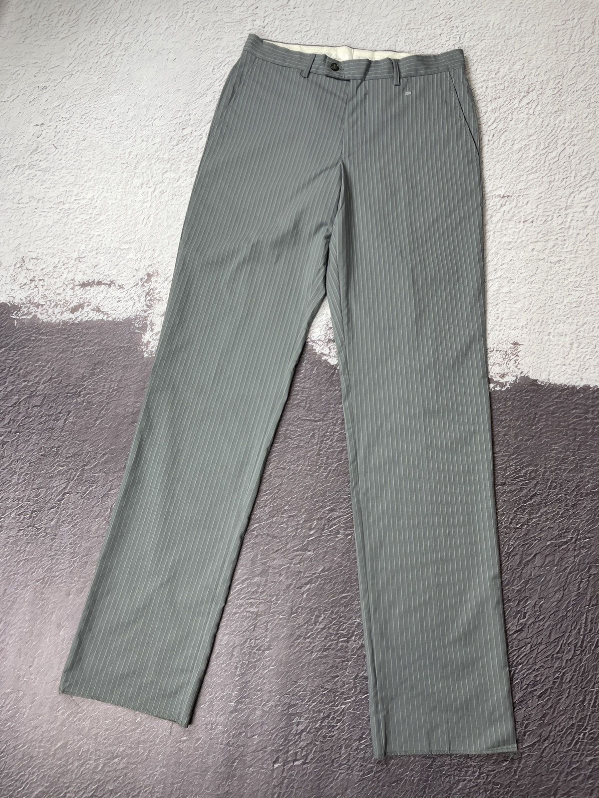Versace Versace Collection grey striped wool casual pants Size US 32 / EU 48 - 1 Thumbnail