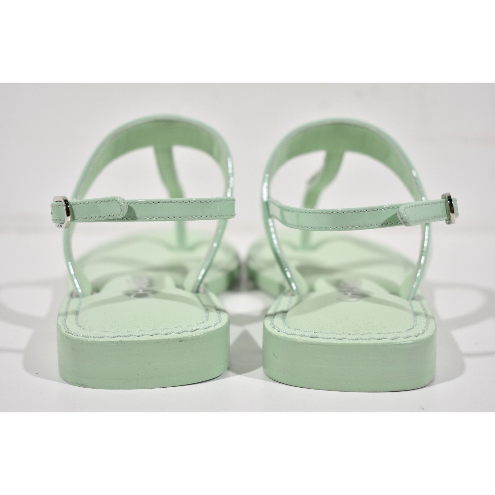 Chanel Chanel 22C Green Patent Silver Chain CC Logo Mule Slide Size US 7 / IT 37 - 11 Thumbnail