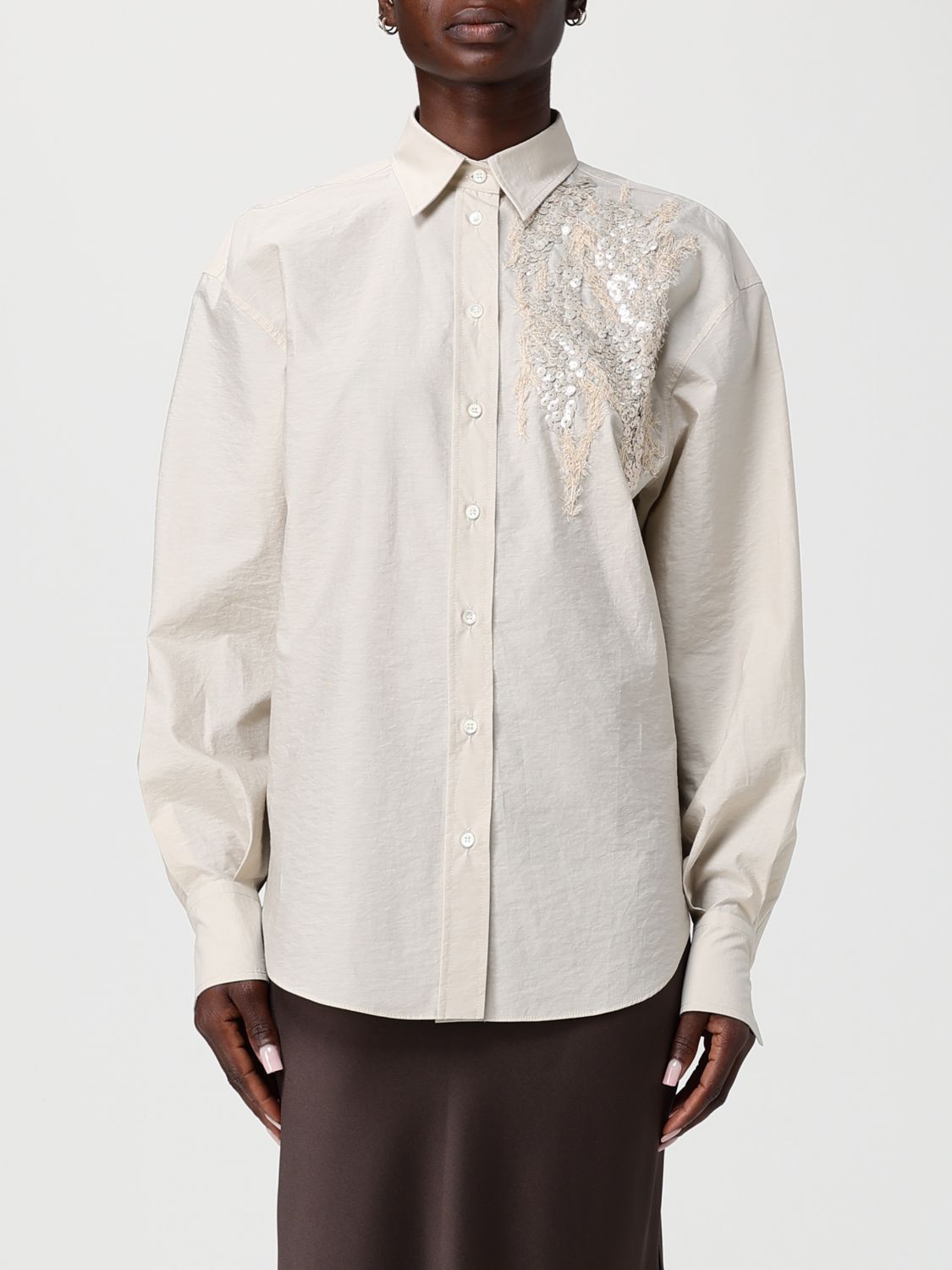 Brunello Cucinelli Brunello Cucinelli Shirt Woman Beige Size XS / US 0-2 / IT 36-38 - 1 Thumbnail