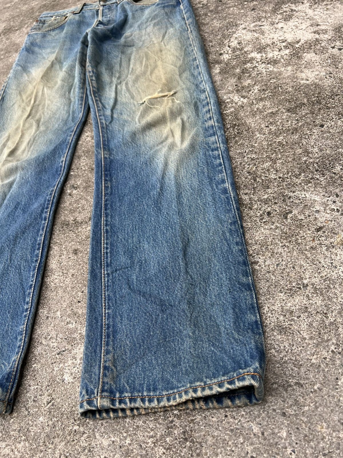 Levi's Vintage 80’s Levi’s 501 Distress Mud Wash Jean Very Rare Size US 31 - 8 Thumbnail