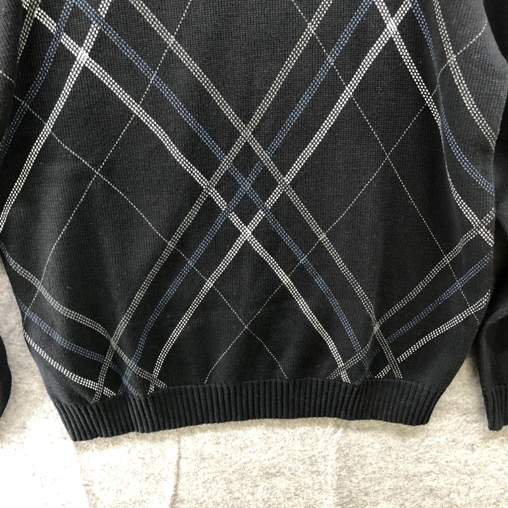 Vintage NWT Adolfo Sweater Mens L Black Cotton Crewneck Knit Pullover Diamond Print Size US L / EU 52-54 / 3 - 4 Thumbnail