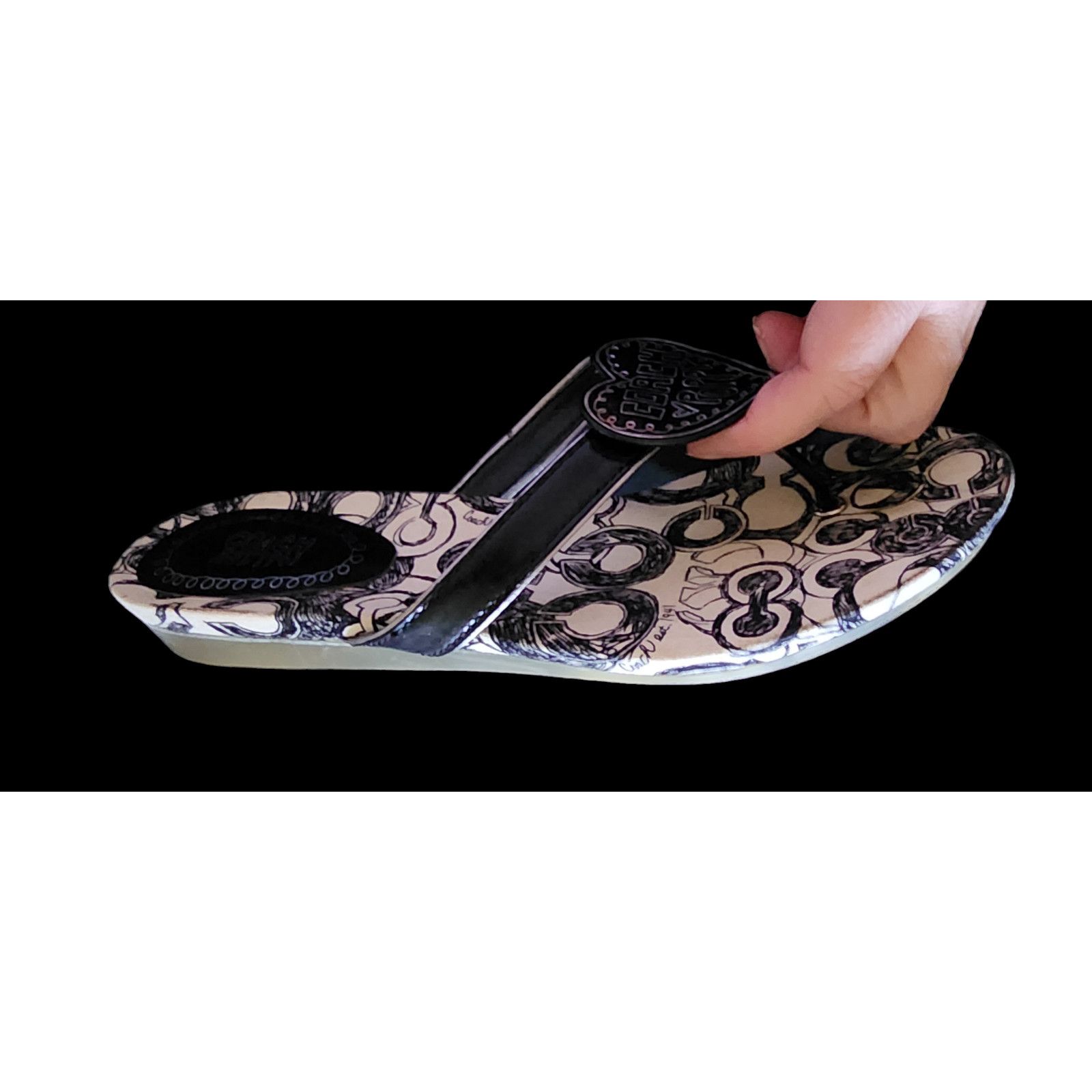 Coach Coach Poppy Sophie Sandals Black Size 7 M Black and white Size US 7 / IT 37 - 5 Thumbnail
