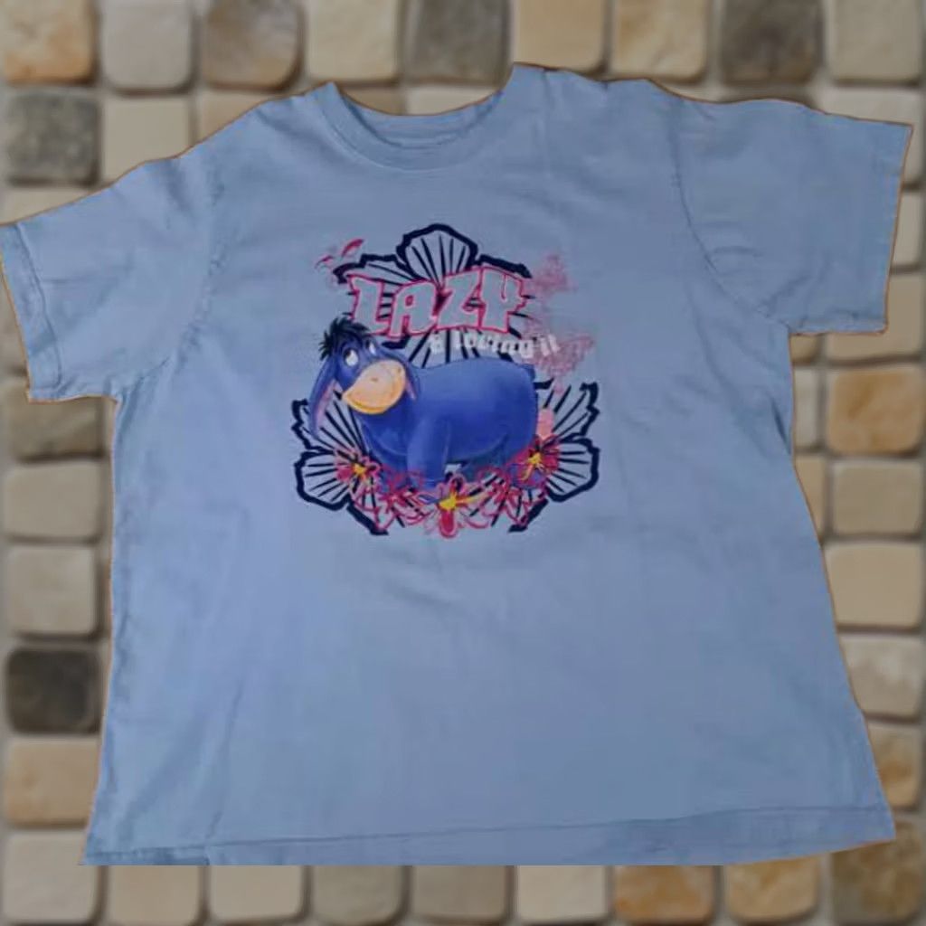 Disney VINTAGE Disney Shirt Womens XL light blue Eeyore Store Lazy Loving Front Back Print Size XL / US 12-14 / IT 48-50 - 1 Thumbnail