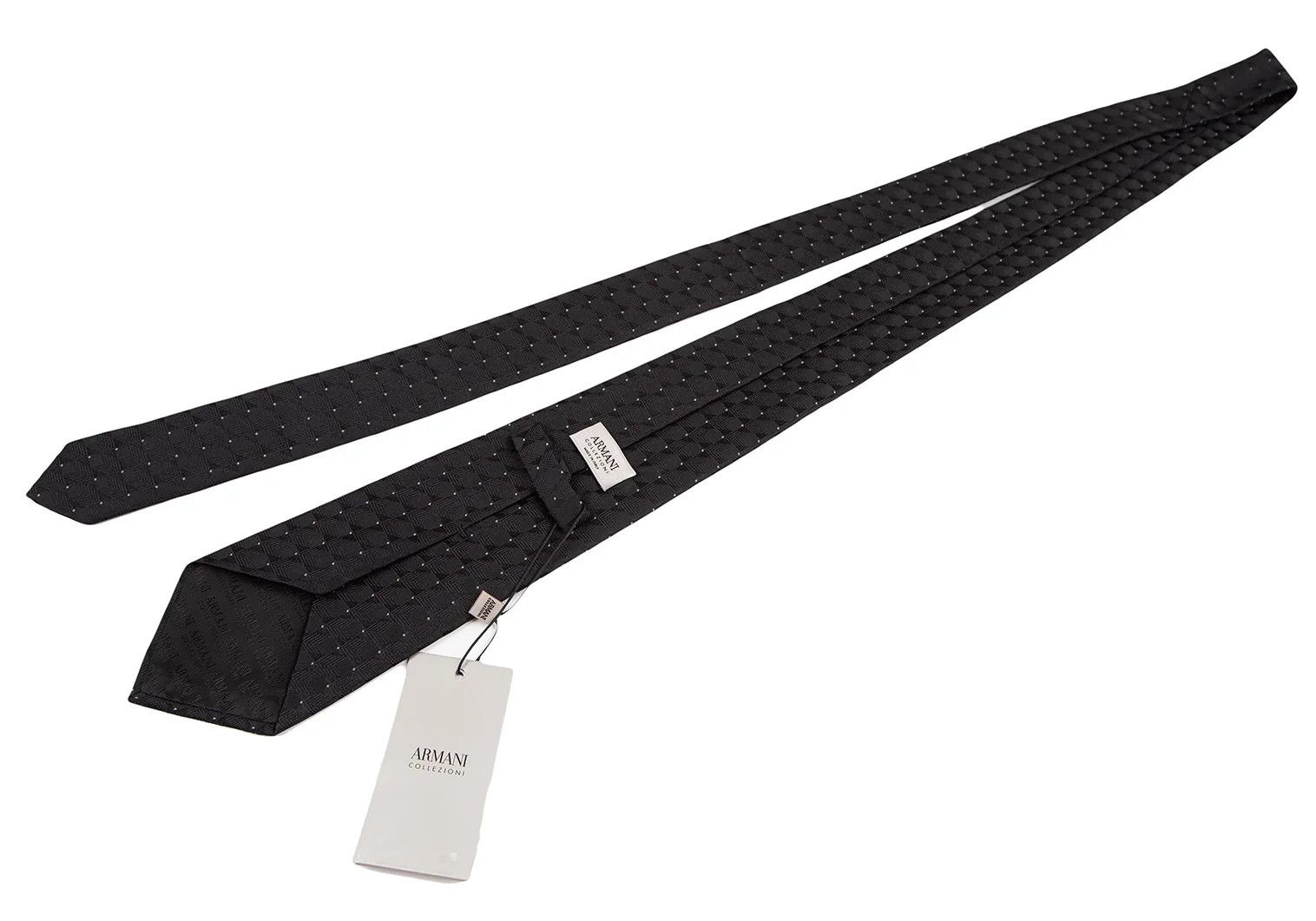 Armani Collezioni Geometric Silk Tie in Black Size ONE SIZE - 5 Thumbnail