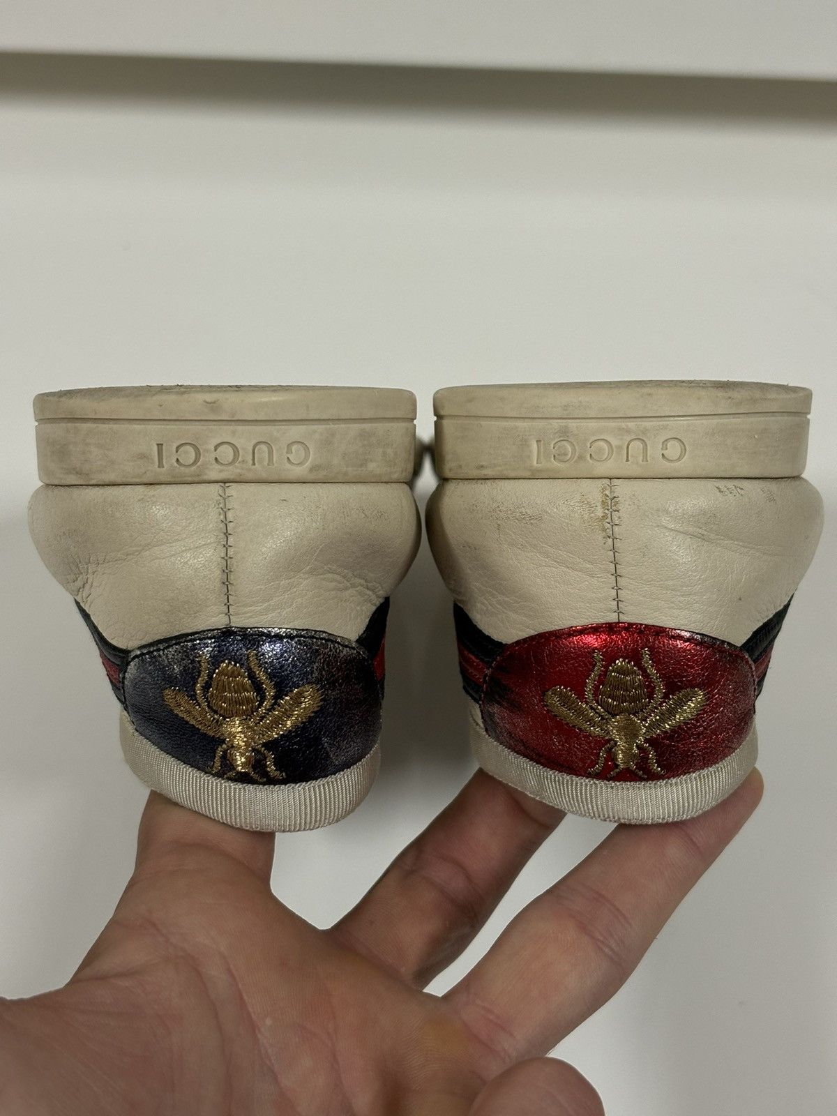 Designer × Gucci × Paolo Gucci FALACER Web Hebron Leather Stripe Low-Top Sneakers Trainers Size US 7.5 / EU 40-41 - 21 Thumbnail