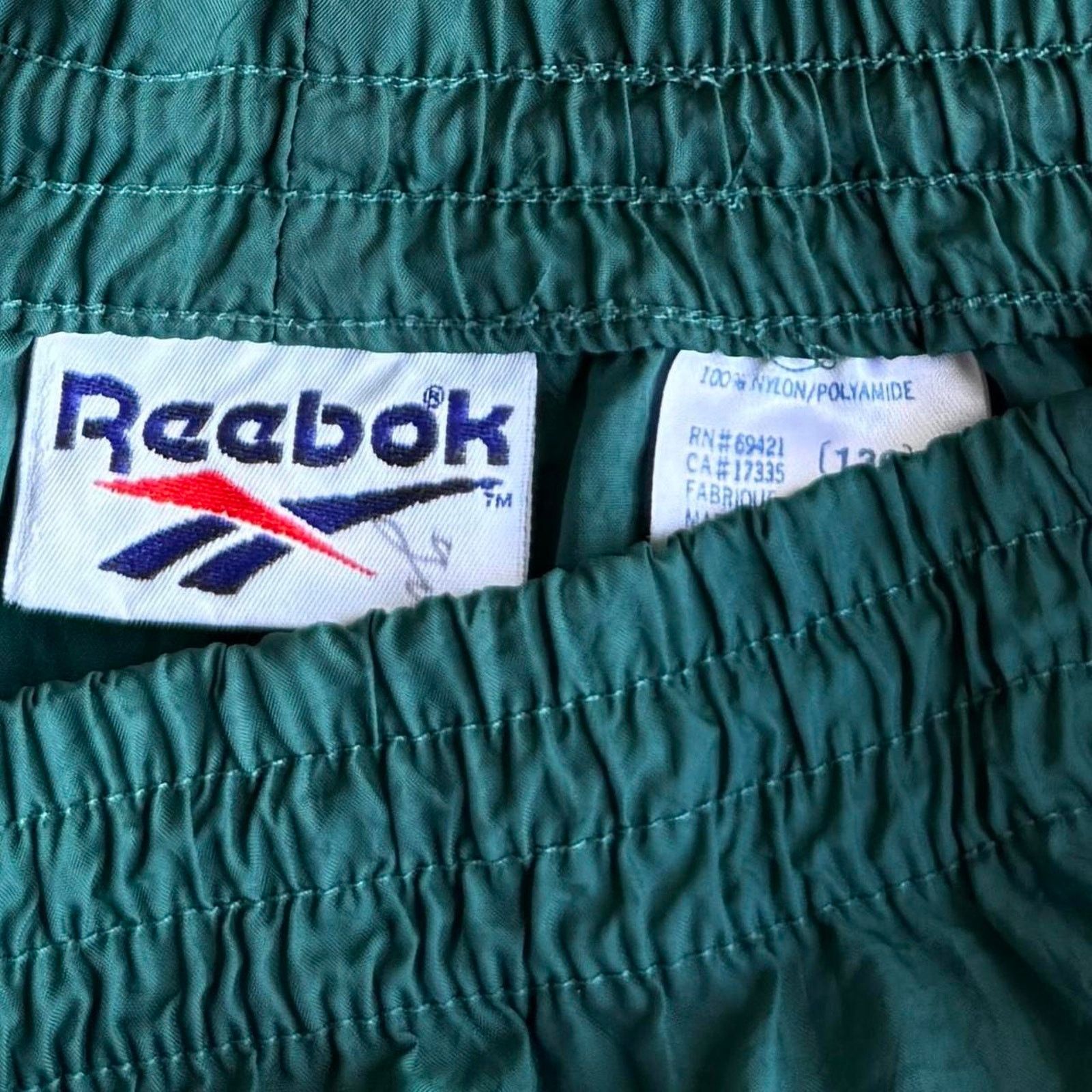 Japanese Brand × Reebok × Vintage Vintage Y2K Reebok Baggy Green Technical Skater Trackpants Size US 38 / EU 54 - 4 Thumbnail
