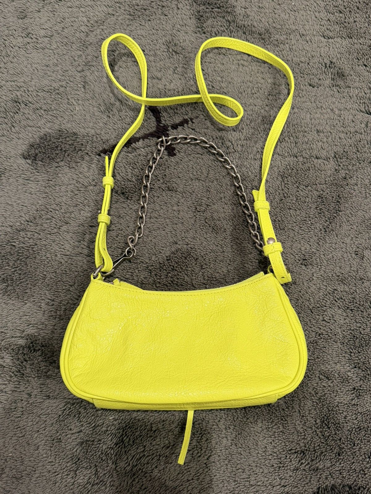 Balenciaga WOMEN'S LE CAGOLE MINI BAG WITH CHAIN IN FLUO YELLOW Size ONE SIZE - 3 Thumbnail