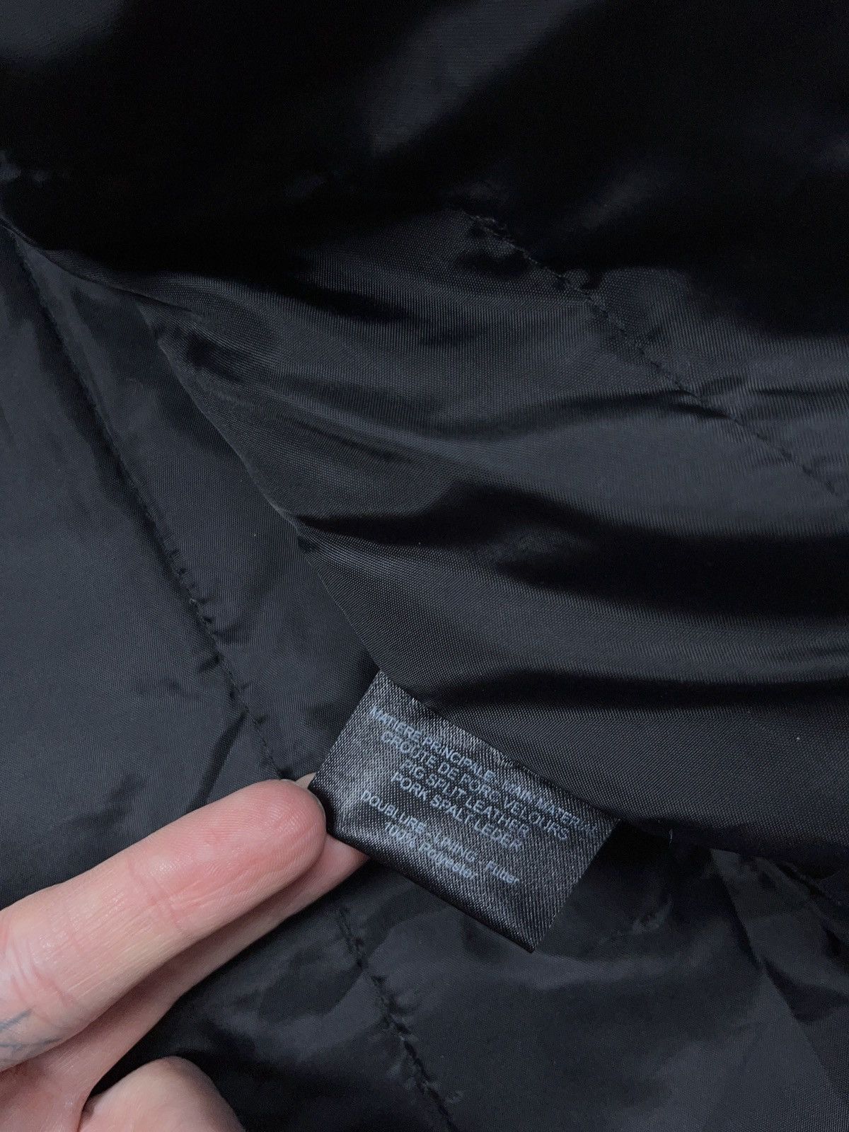 Genuine Leather ➕ black leather coated shiny avant garde long jacket Size US L / EU 52-54 / 3 - 5 Thumbnail