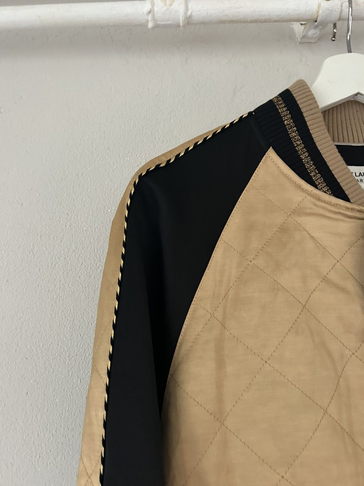 Saint Laurent Paris Gold Satin Teddy Bomber Jacket Size US M / EU 48-50 / 2 - 10 Thumbnail