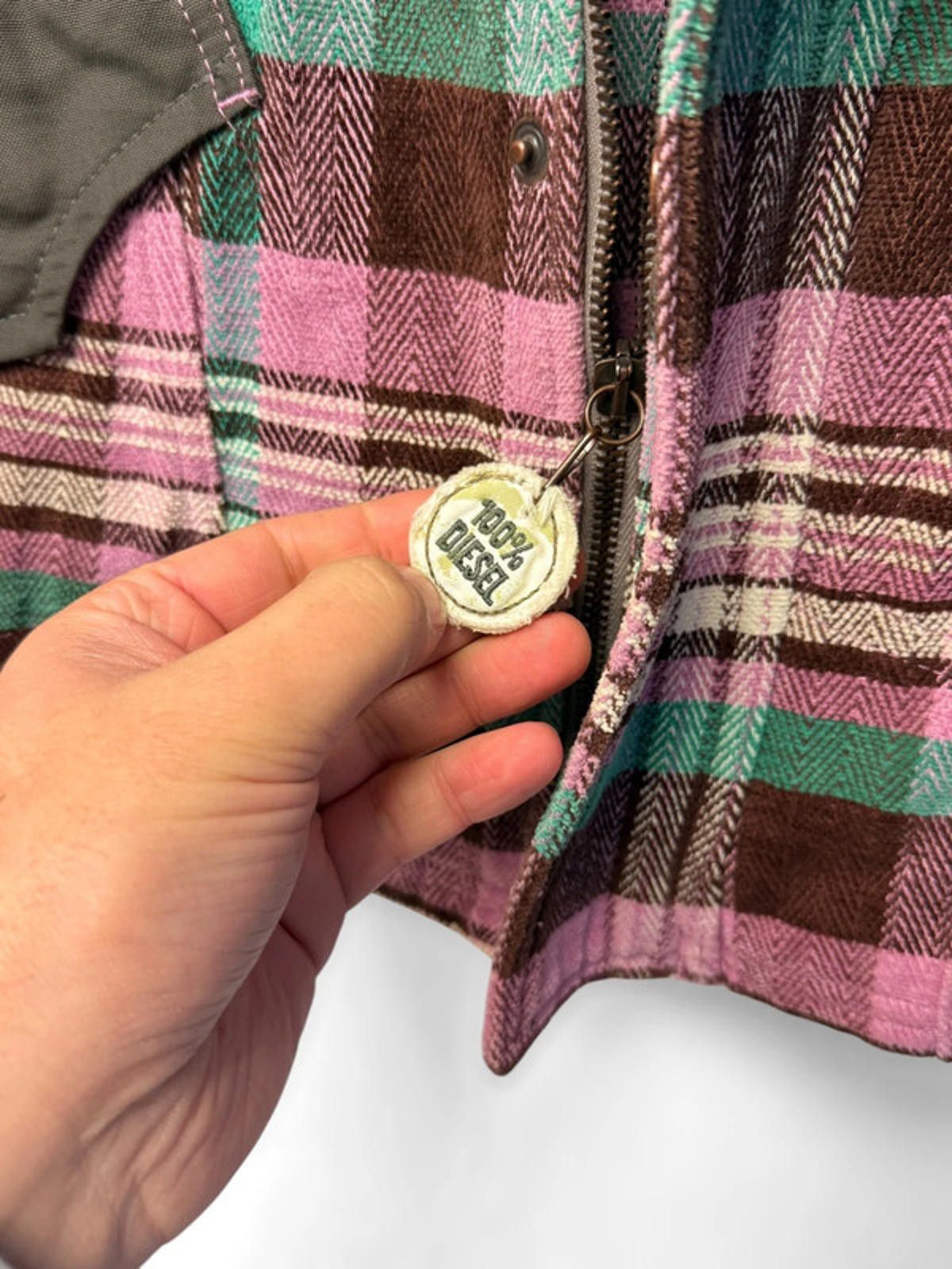 Diesel Diesel Plaid Herringbone Y2K Utility Jacket Small Pink Size S / US 4 / IT 40 - 9 Thumbnail