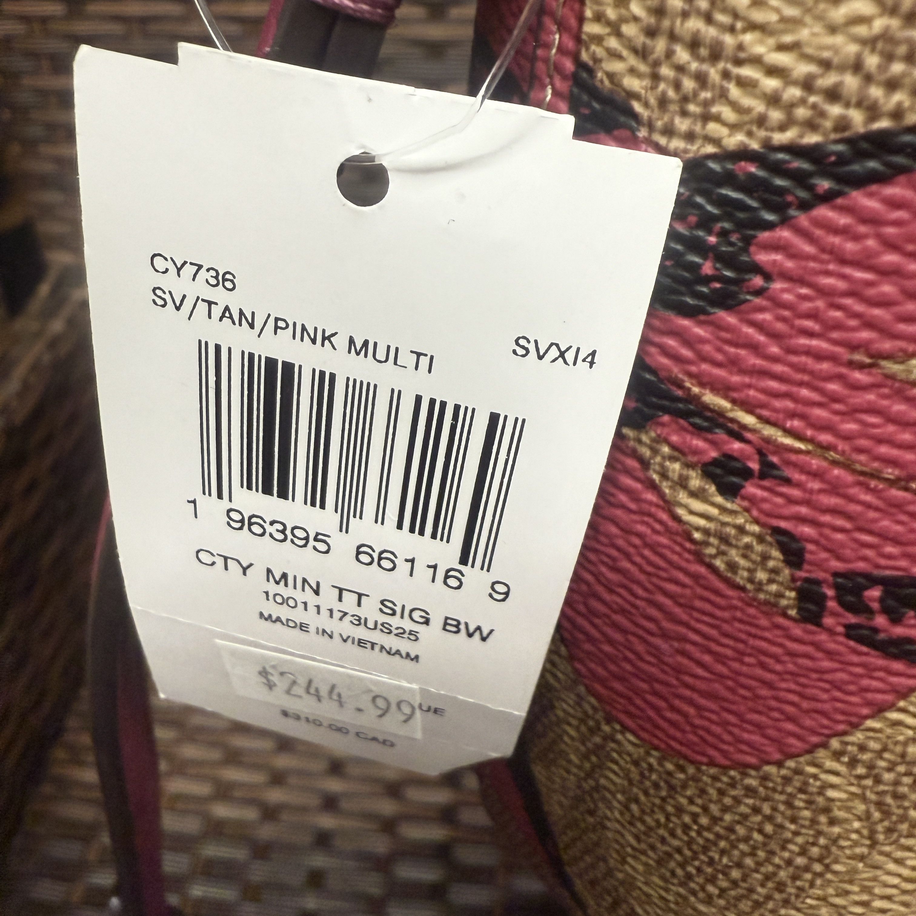 coach City Mini Tote Bag In Signature canvas crossbody CY736