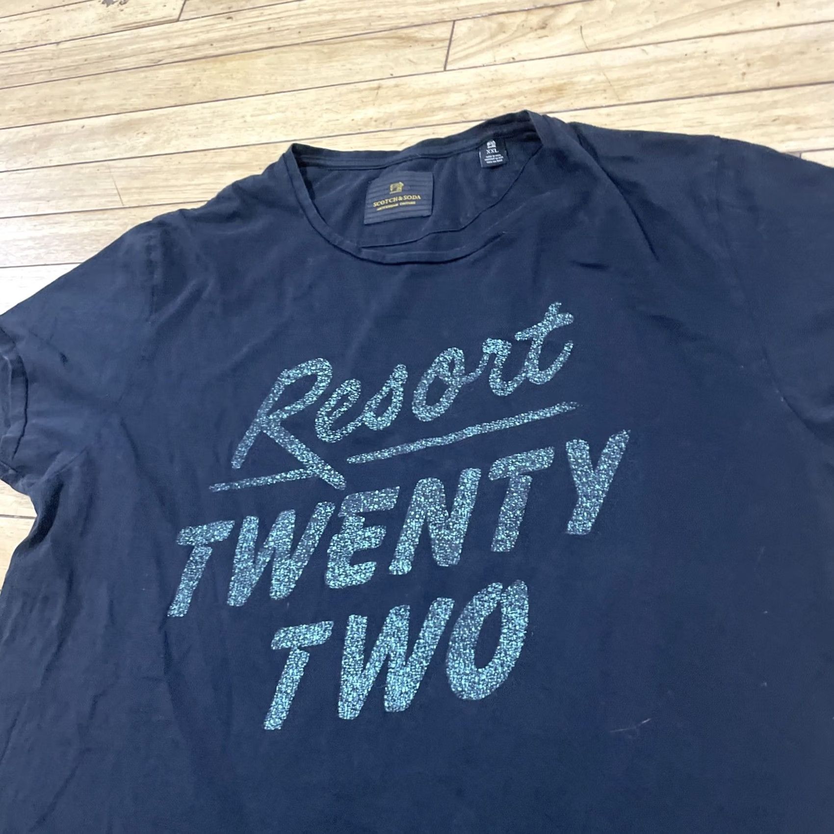 Scotch & Soda Scotch & Soda Resort Twenty Two Shirt Unisex Adults 2XL Black Blue Beach Comfort Crew Neck Sleeveless Jersey T-Shirt Size US XXL / EU 58 / 5 - 4 Thumbnail