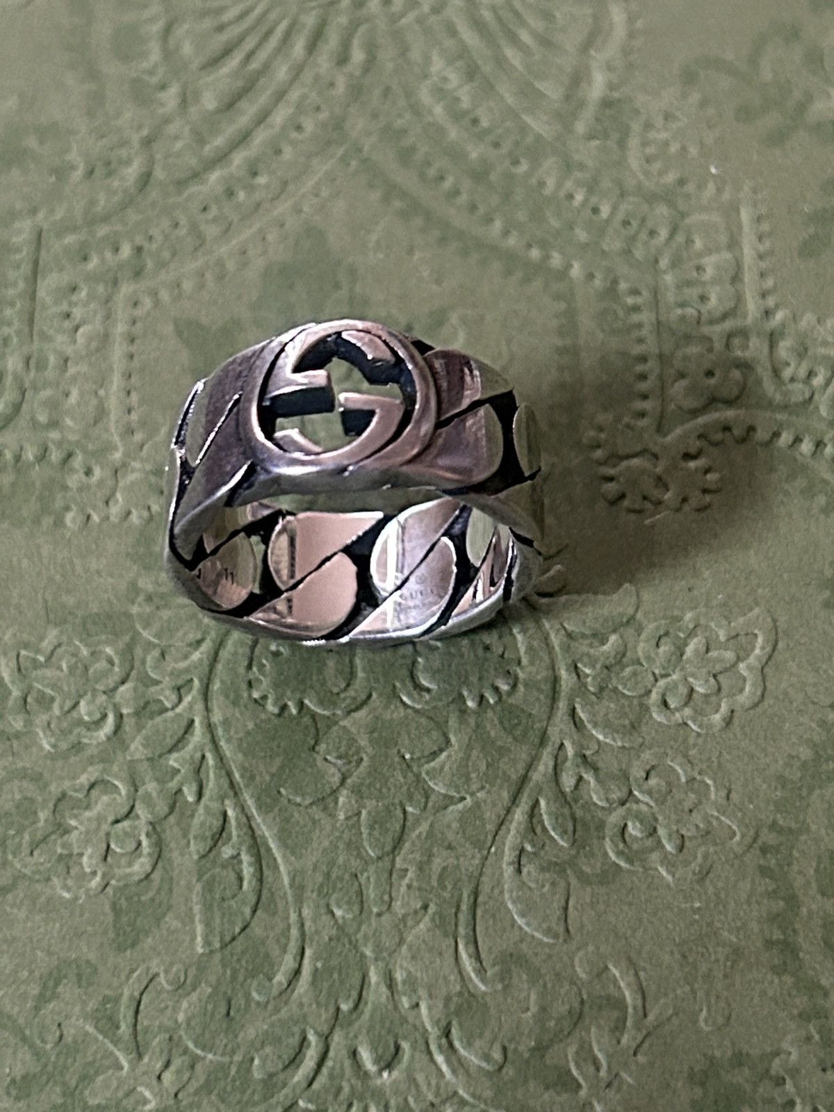 Gucci Gucci Interlocking G Wide Ring Silver 925 Semi Shiny 661515 Size ONE SIZE - 4 Thumbnail