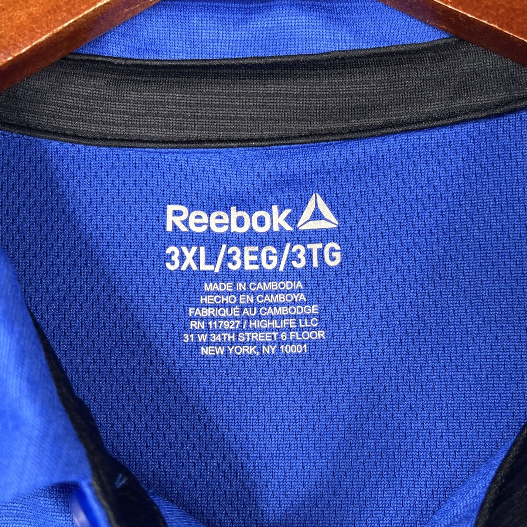 Reebok Reebok Polo Shirt Mens 3XL Royal Blue Short Sleeve Collared Button Logo Stretch Performance Casual Workwear Size US XXL / EU 58 / 5 - 4 Thumbnail