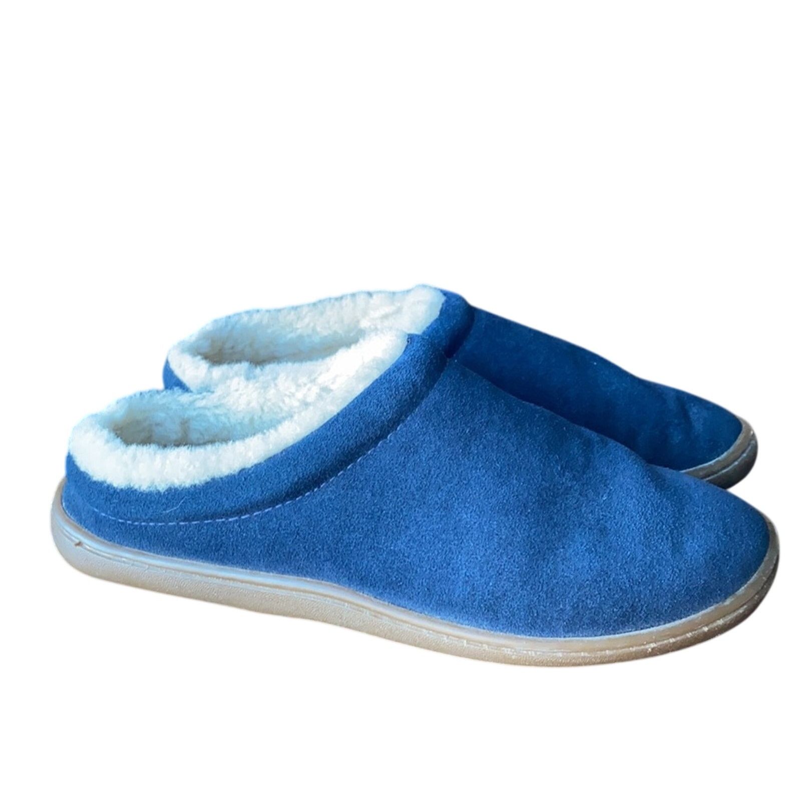 Lands' End Land’s End blue suede Sherpa lined slippers warm size 7 Size US 7 / IT 37 - 4 Thumbnail