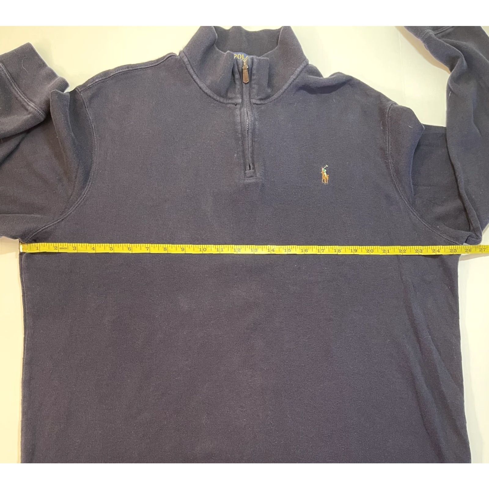 Polo Ralph Lauren Polo Ralph Lauren Estate Rib Sweater 1/4 Zip Mock Neck Pullover Blue XL Mens 1990s Designer Knit Size US XL / EU 56 / 4 - 6 Thumbnail