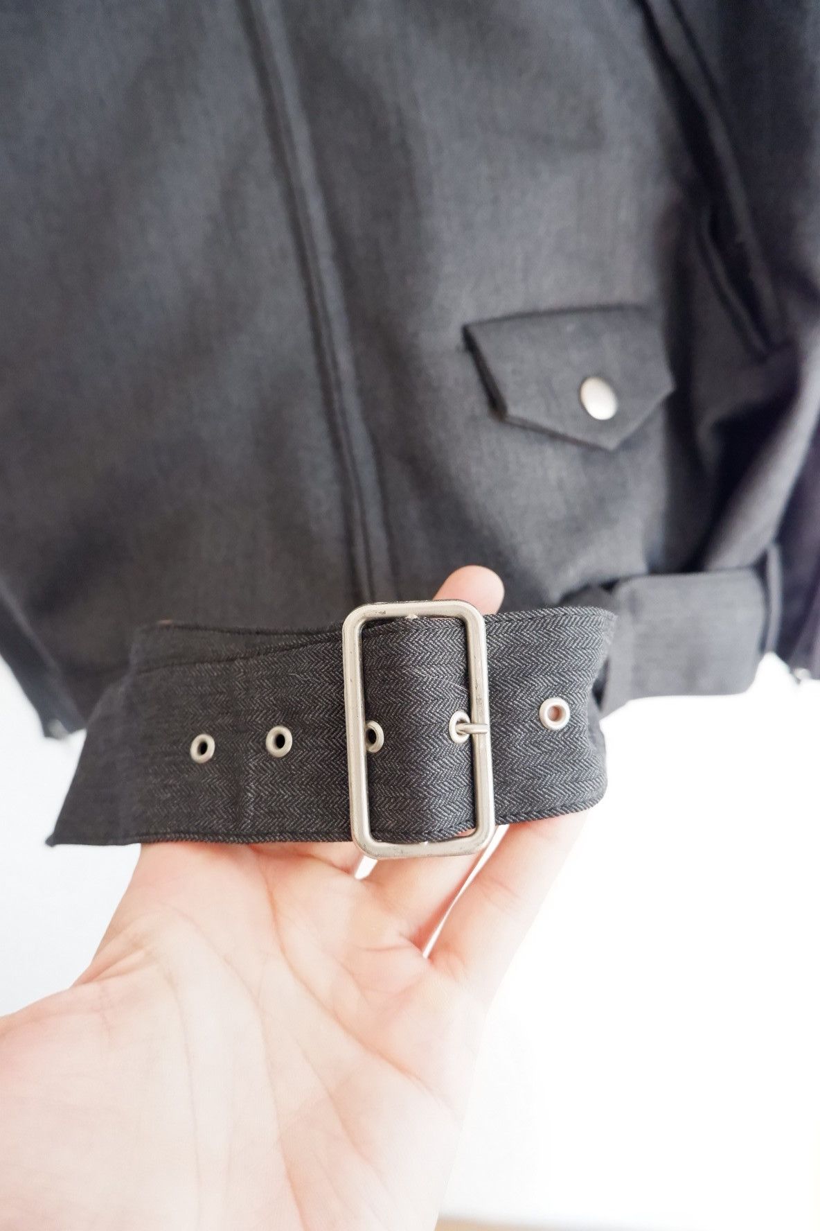Taishi Nobukuni Vintage Taishi Nobukuni Wool Cupro Biker Belted Jacket Size US M / EU 48-50 / 2 - 5 Thumbnail